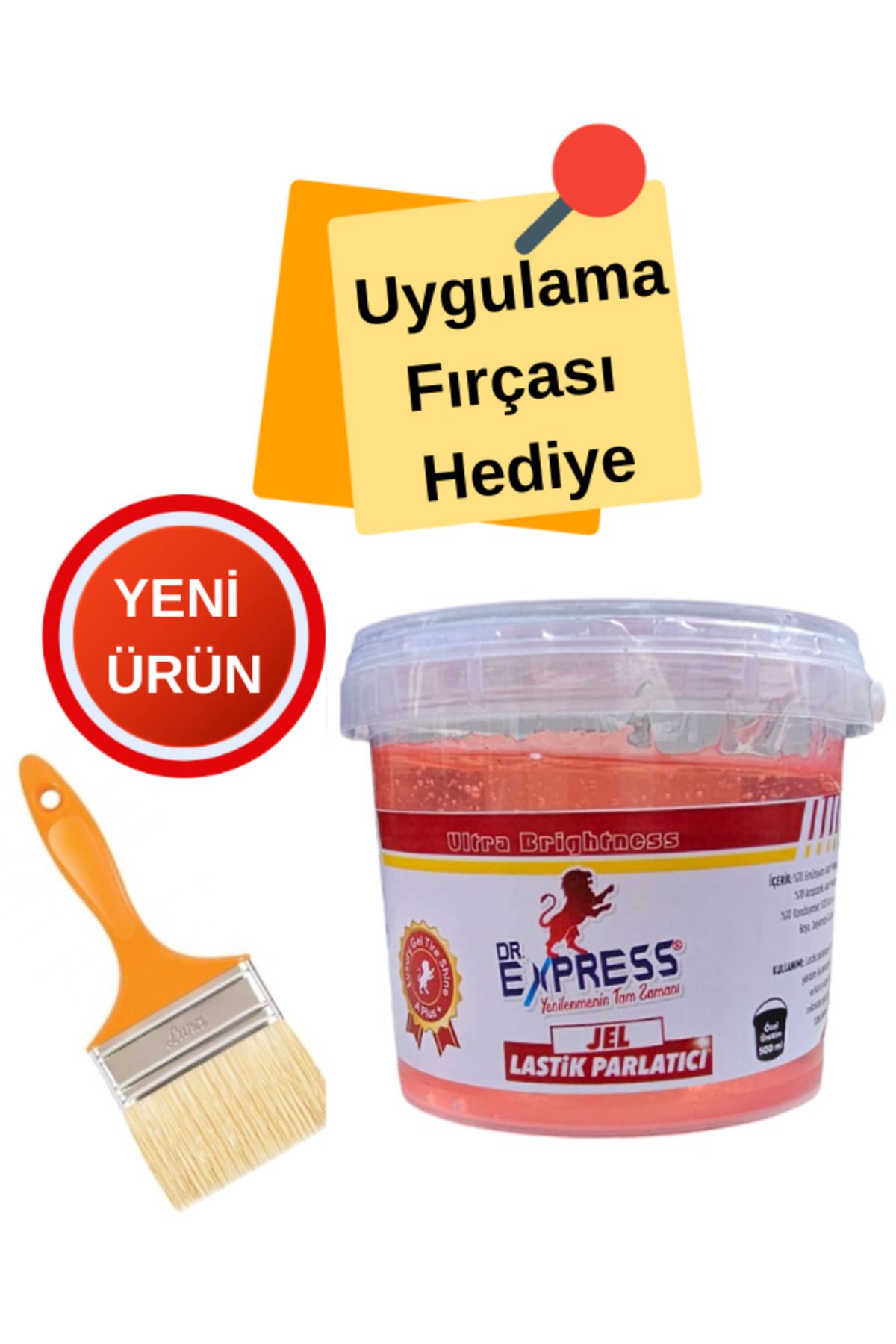 Jel Lastik Parlatıcı 500 ml Fırça Hediyeli Oto Lastik Parlatıcı Jel