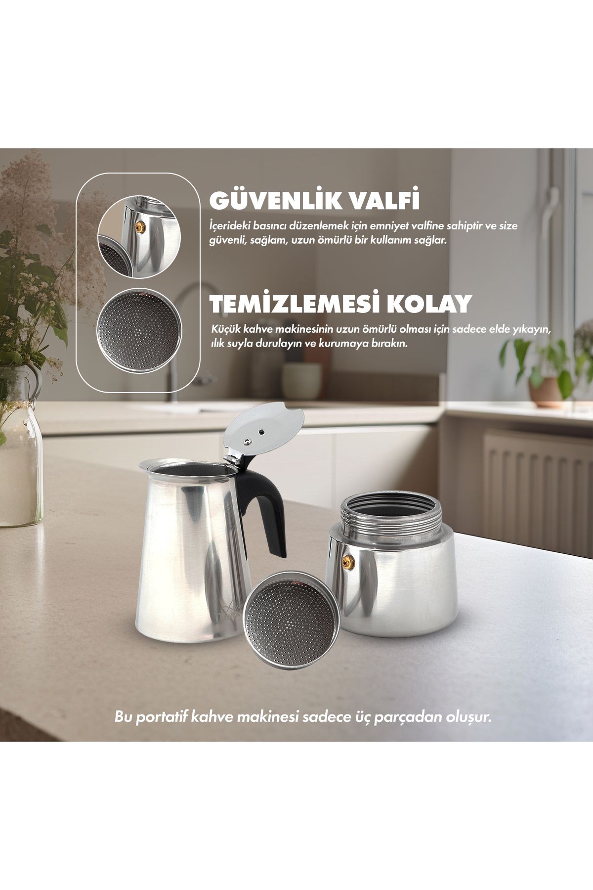 Any Morning-Fe001-4 Espressomaschine aus Edelstahl - 200 ml Induktion 4