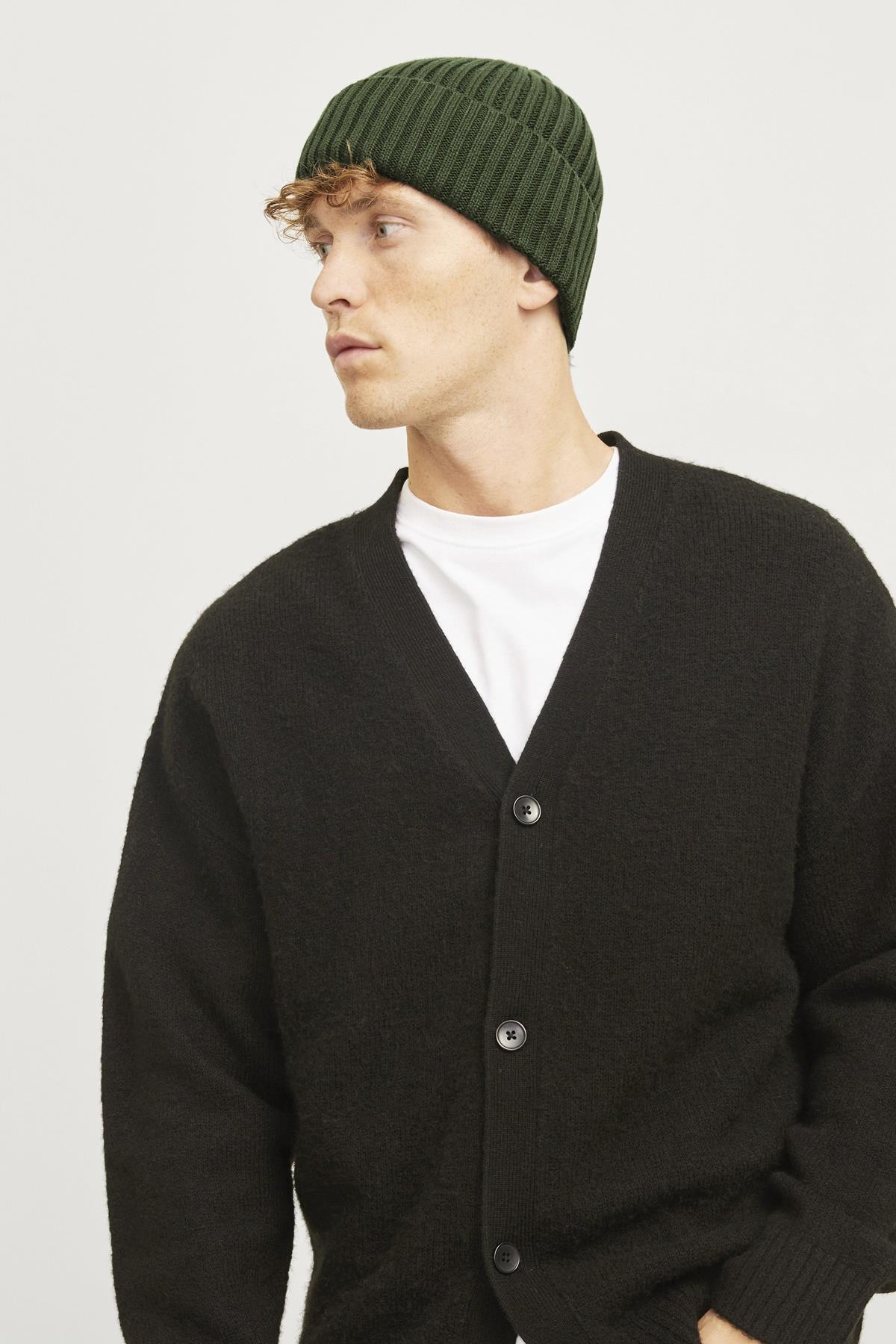 برت/کلاه بافتنی مردانه راسته | جک اند جونز Jack & Jones 12254346 - تصویر 5