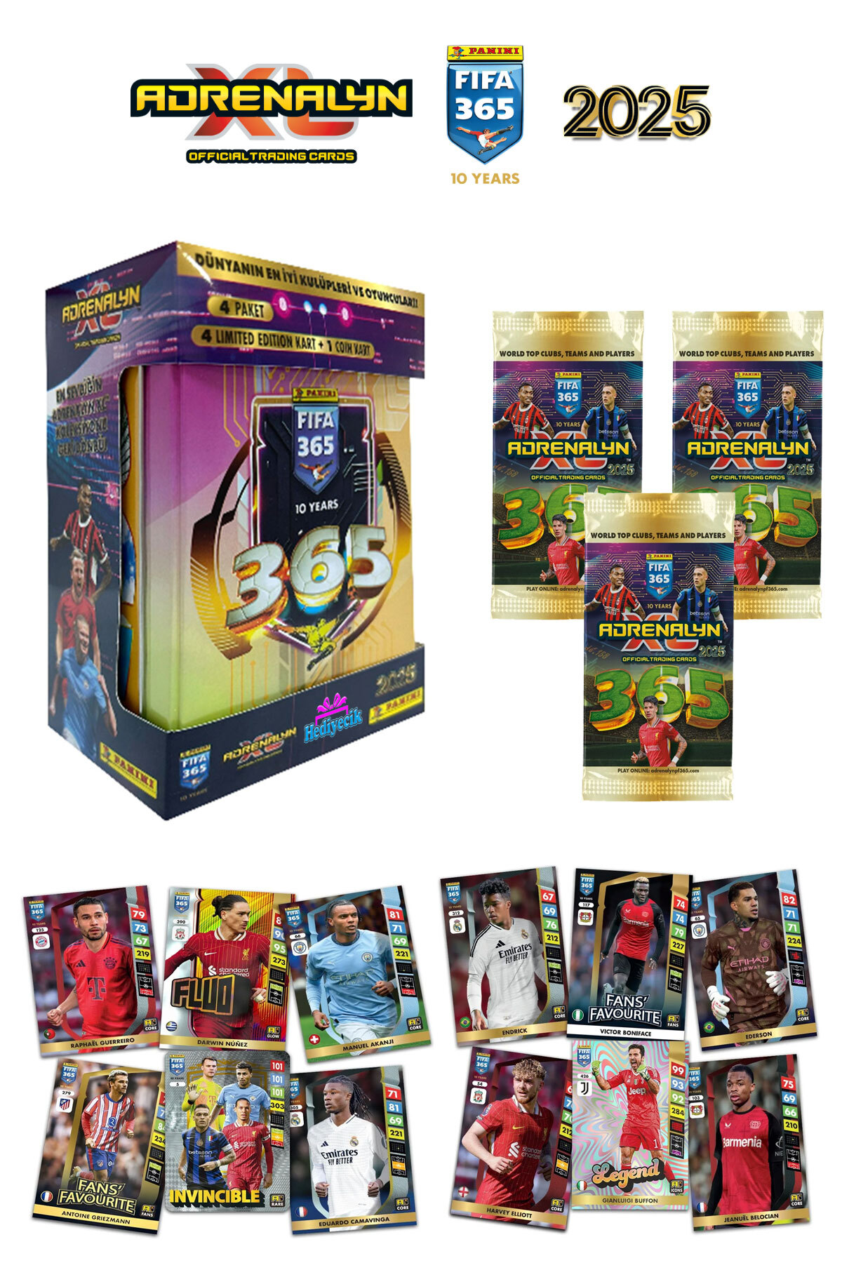hediyecik Fıfa 365 2025 Tcg Metal Kutu Futbolcu Kartları Set