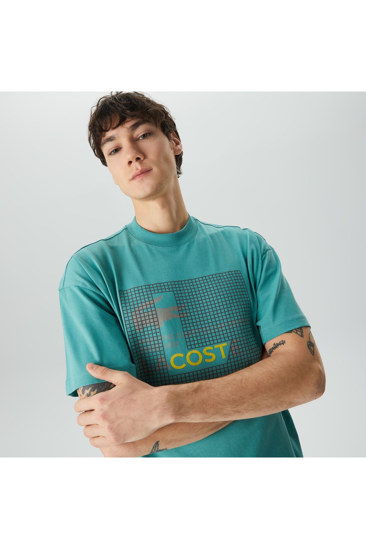 تی شرت سبز مردانه House of Superstep X Lacoste