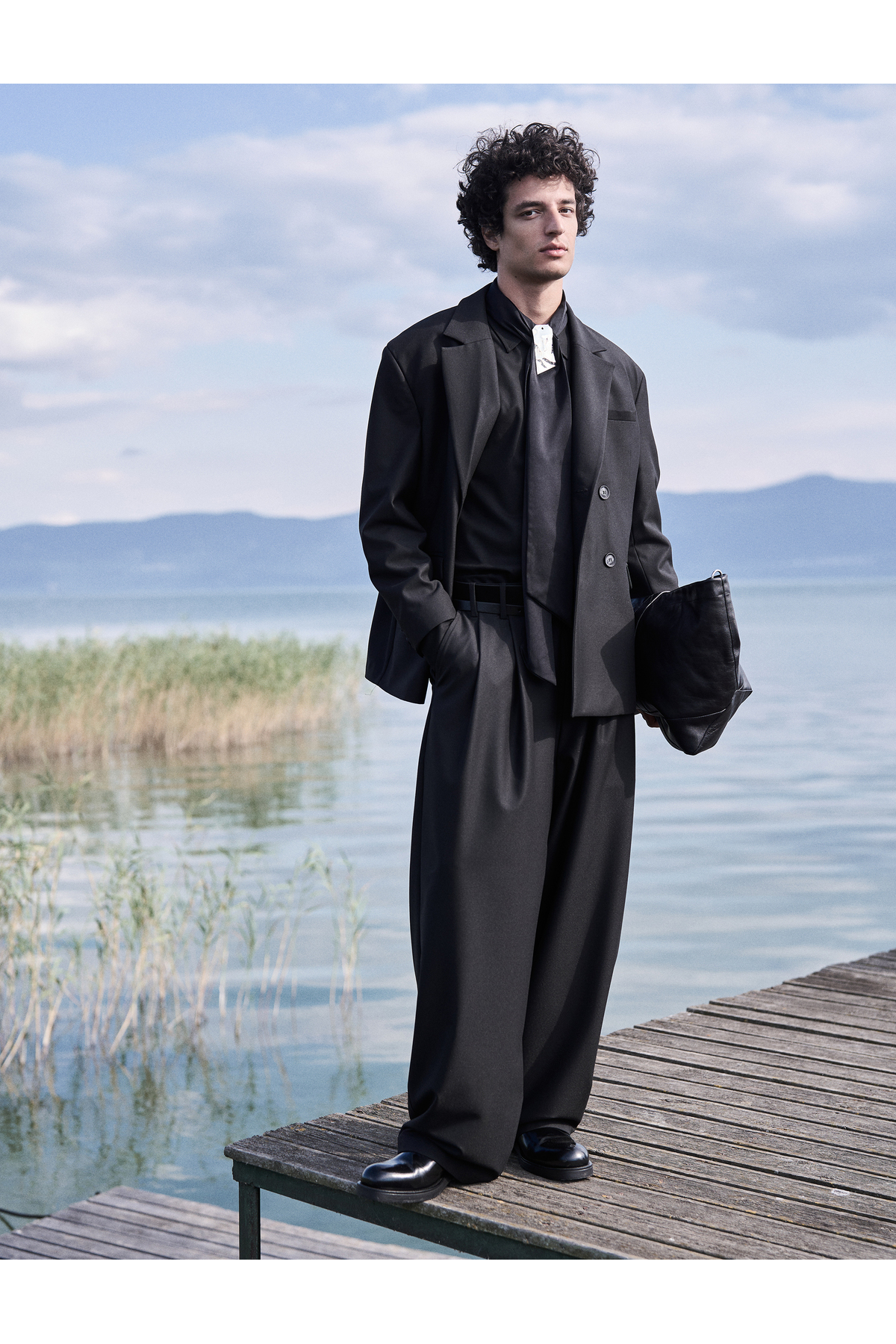 کوتون پیراهن اسلیم فیت، آستین بلند، یقه ایتالیایی، نخی