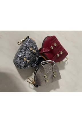 Classy 3 adet bozuk para mini cüzdan anahtar askılı fermuarlı karışık renkler