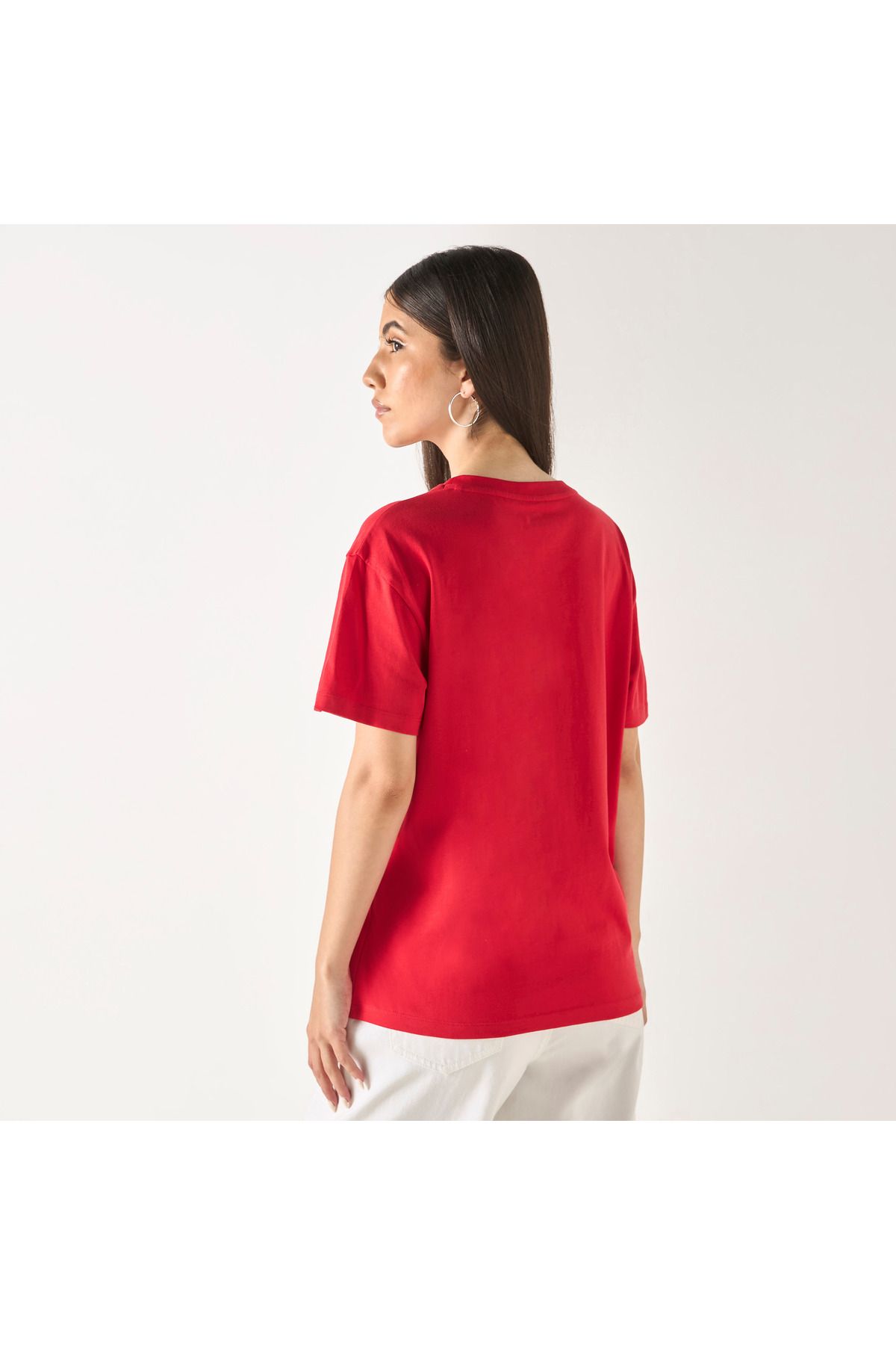 Lee Cooper-Embroidered Round Neck T-shirt with Short Sleeves 3