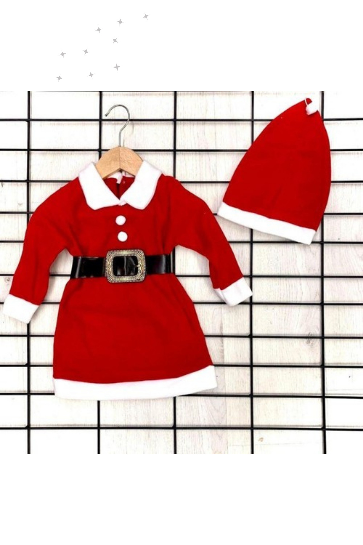 NOVAHAVEN Royaleks Group Kız Çocuk Noel Anne Yılbaşı Kostümü Etekli Şapkalı Elbise Yılbaşı Noel Baba Kostüm