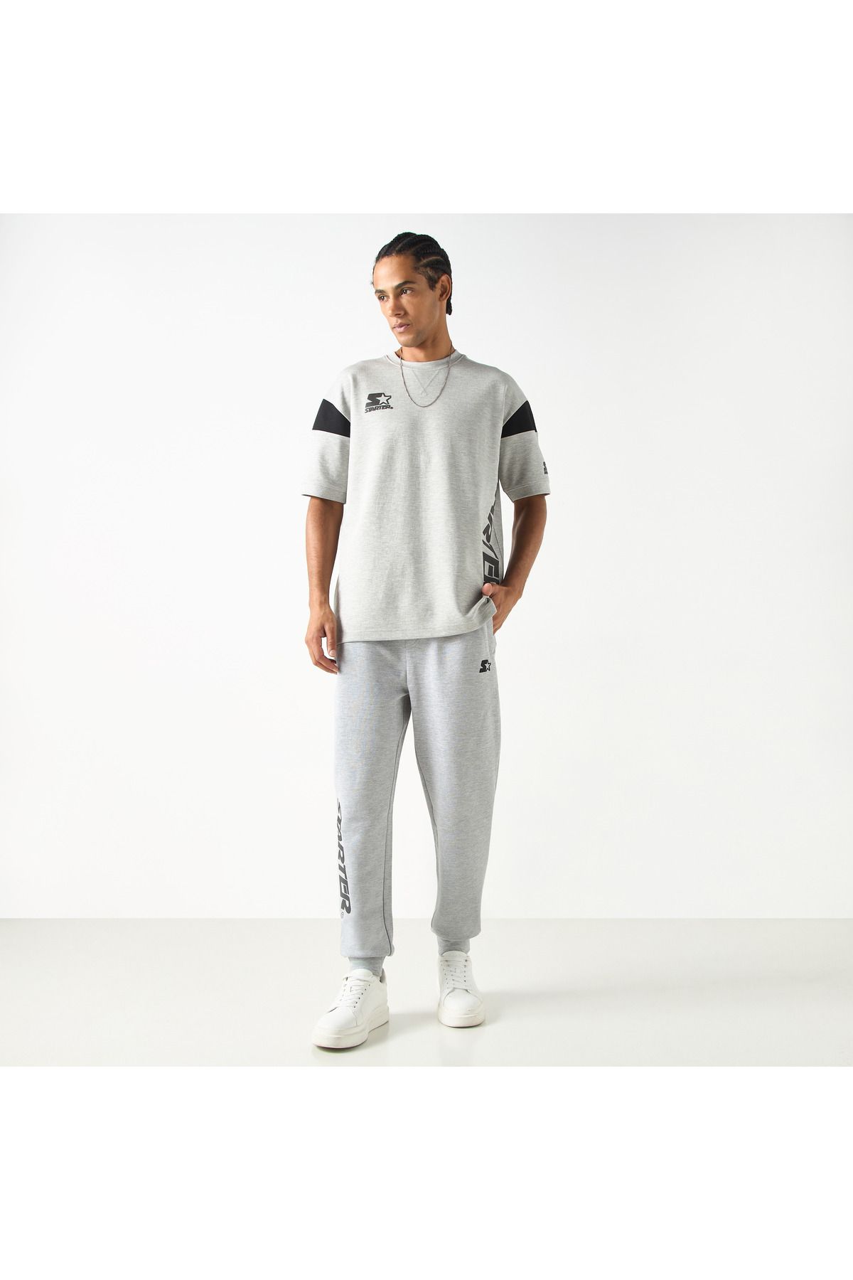 Starter-Logo Print Slim Fit Flexi Waist Joggers with Drawstring Closure 2