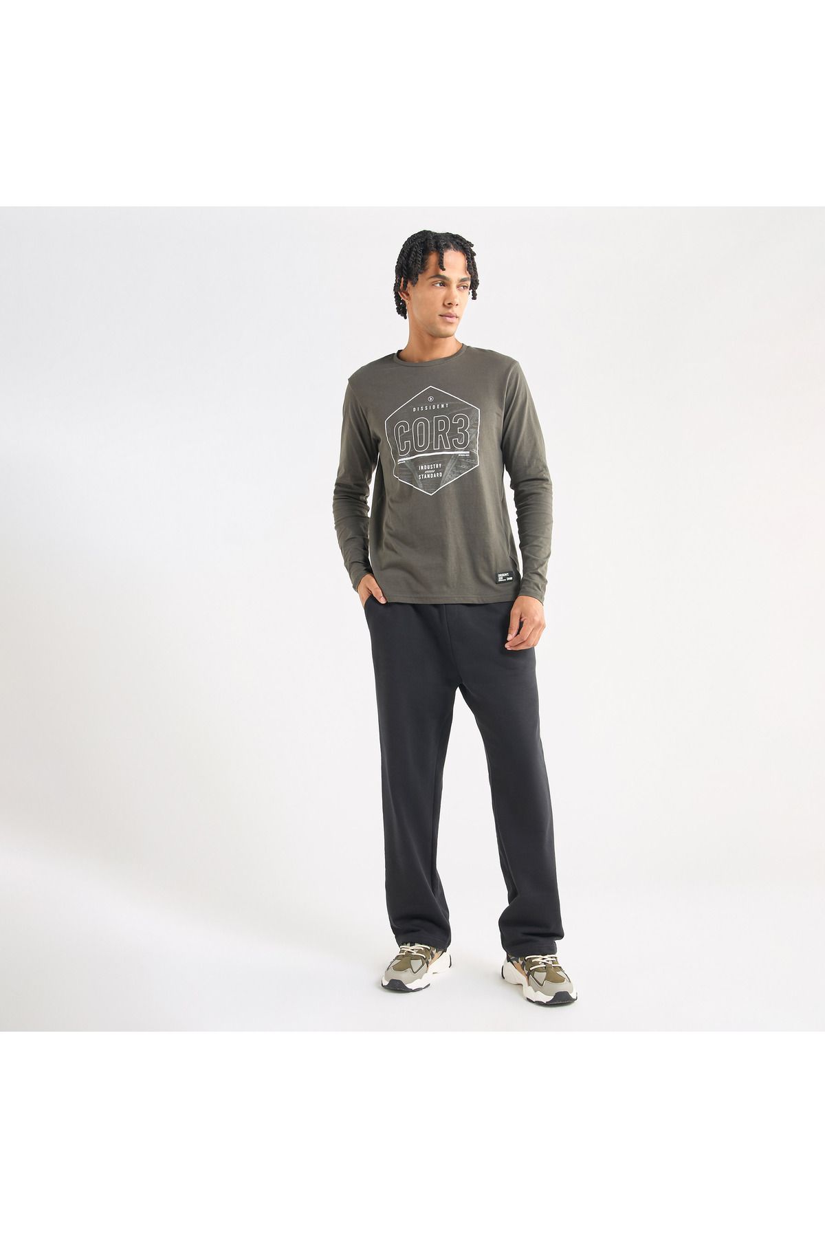 FAV-Solid Track Pants with Drawstring Closure and Pockets 2