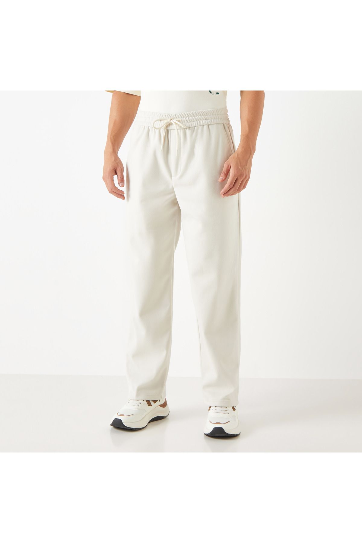 Iconic-Solid Regular Fit Joggers with Flexi Waist and Pockets 1