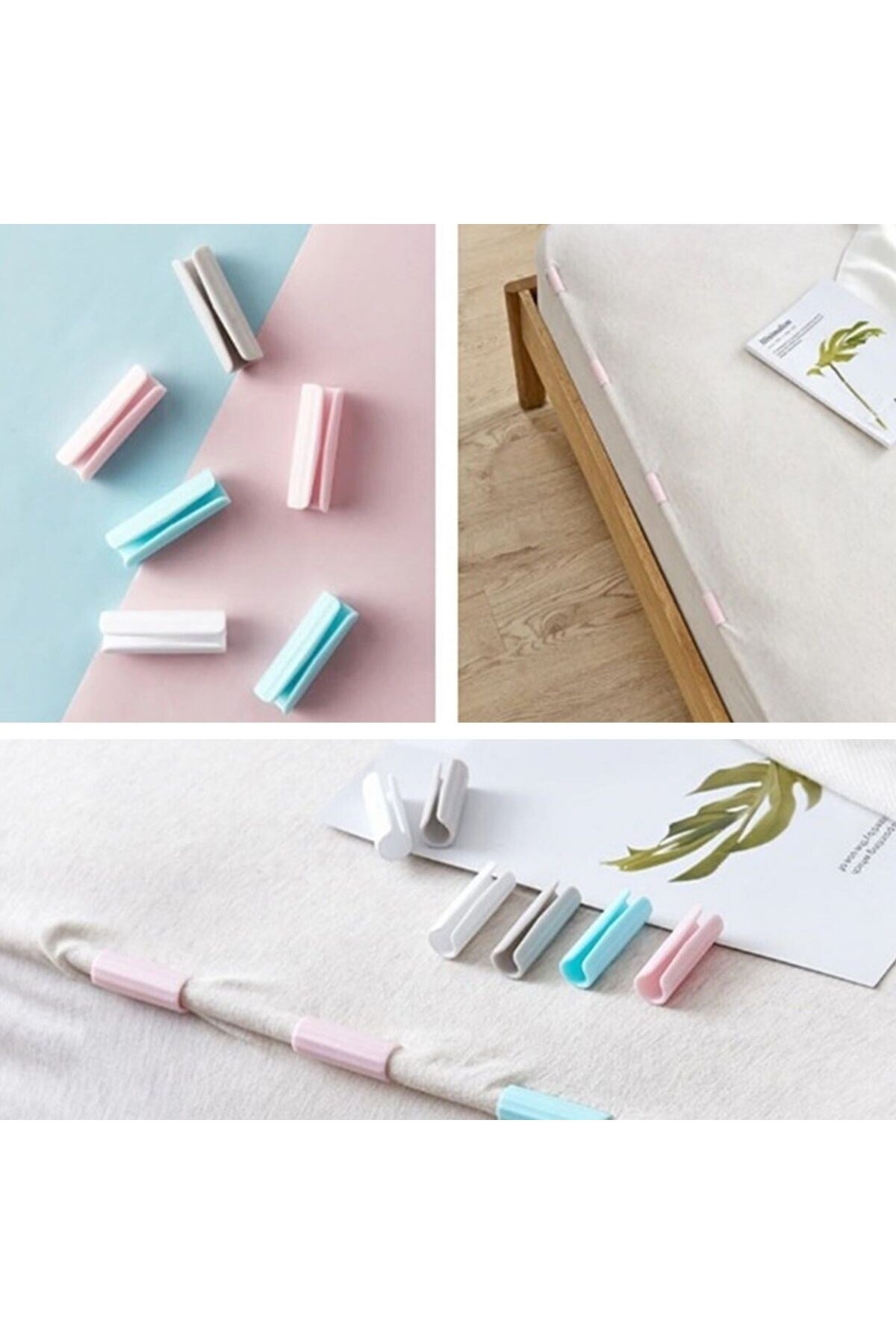 Go İthalat 12 Adet Çok Amaçlı Çarşaf Tutucu, Sabitleyici ,Kaydırmaz Nevresim Örtü Düzenleyici Klipsler (5332)