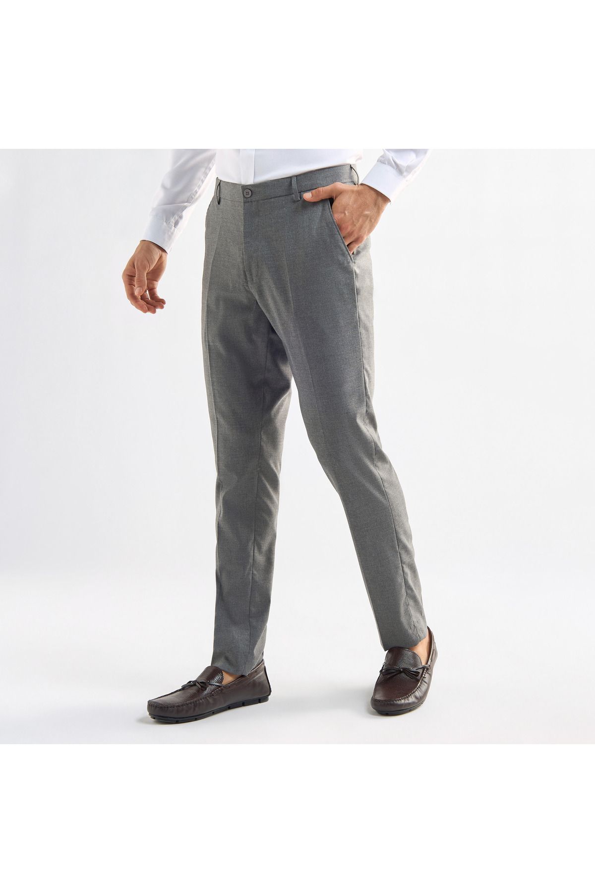 FAV-Slim Fit Flexi Waist Trousers with Pockets 1