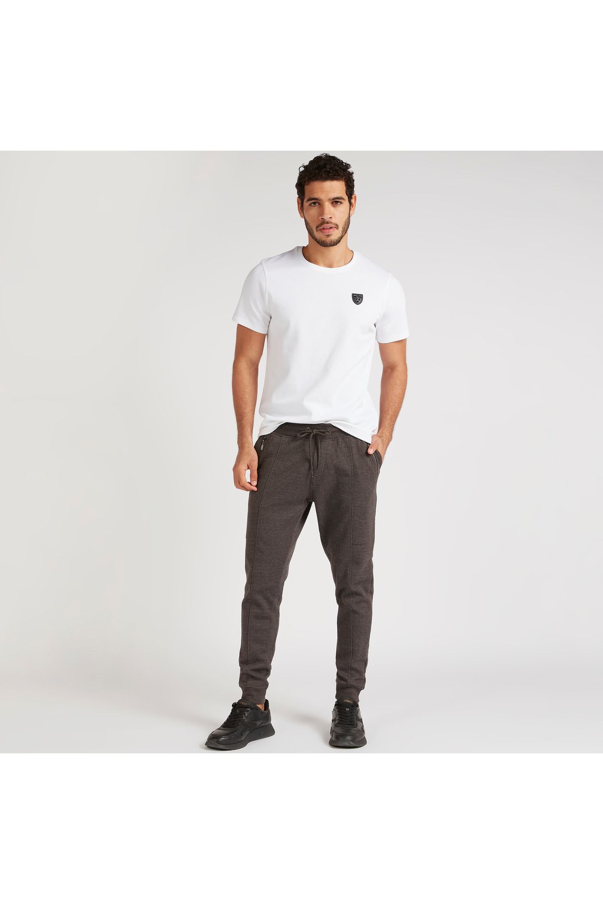 Iconic-Solid Joggers with Drawstring Closure and Pockets 2