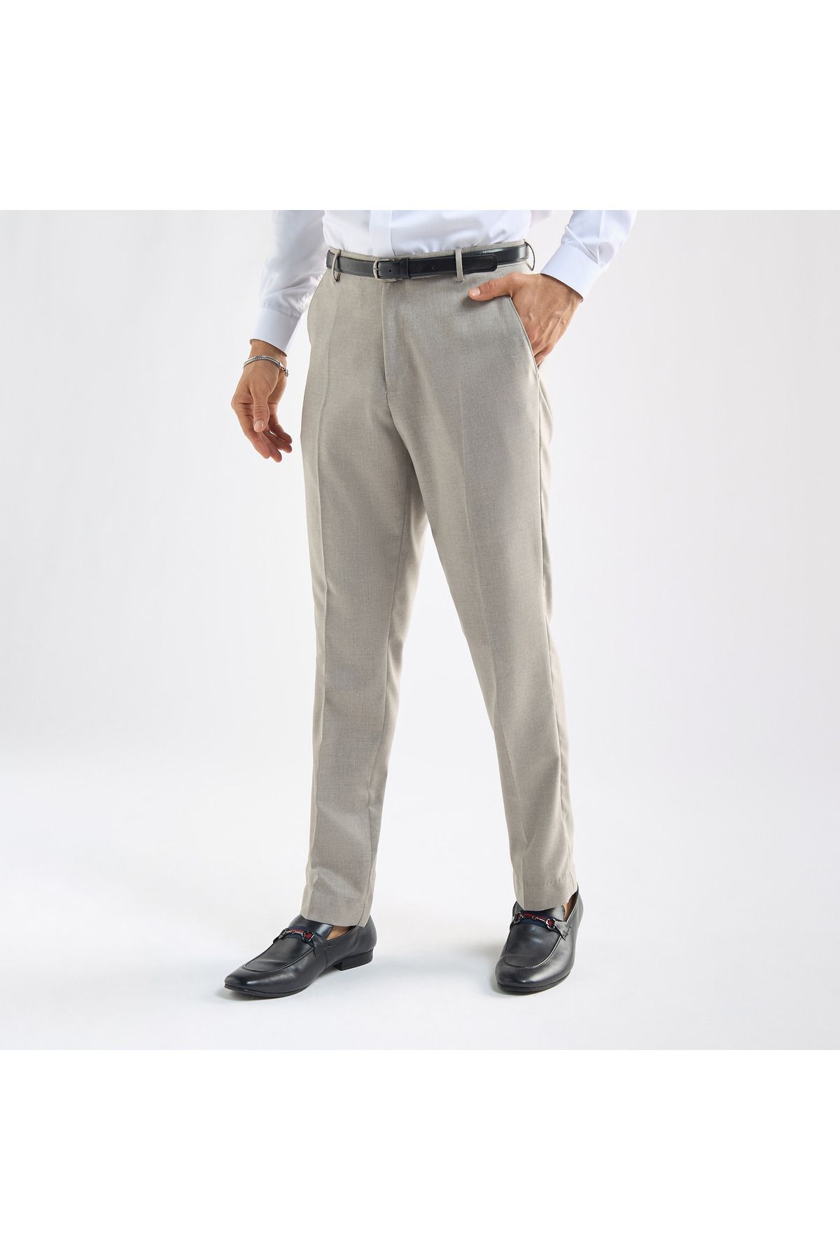 FAV-Regular Fit Flexi Waist Trousers with Pockets 1