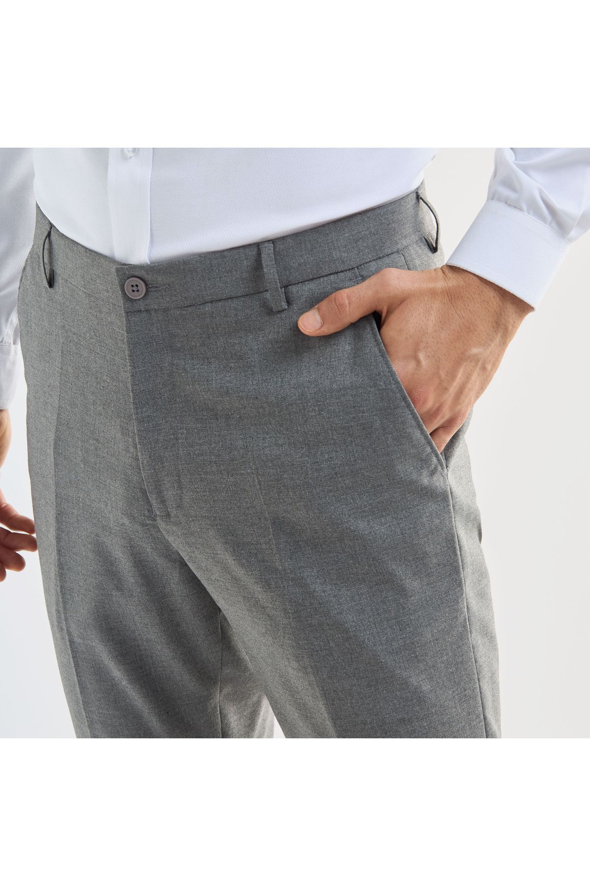 FAV-Slim Fit Flexi Waist Trousers with Pockets 4