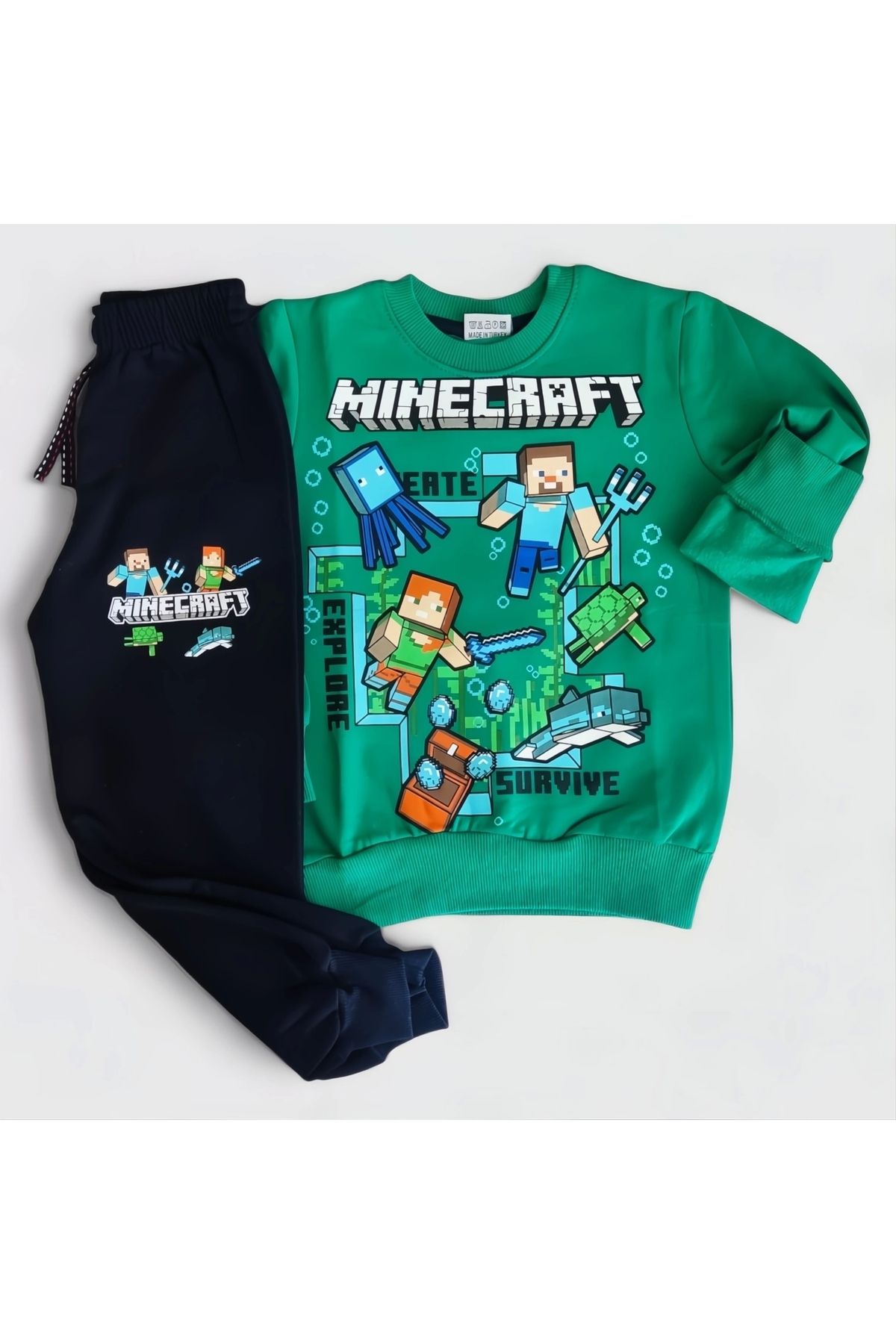 Koçak Kids-Minecraft Green Colored Boys' Clothing Set 5