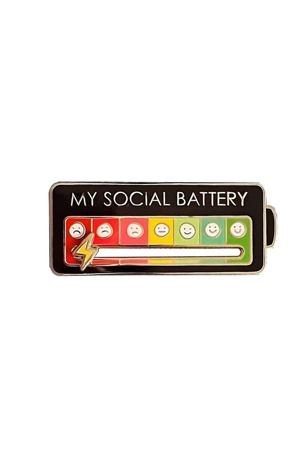 Spelt My Social Battery Hareketli Rozet Pin Broş