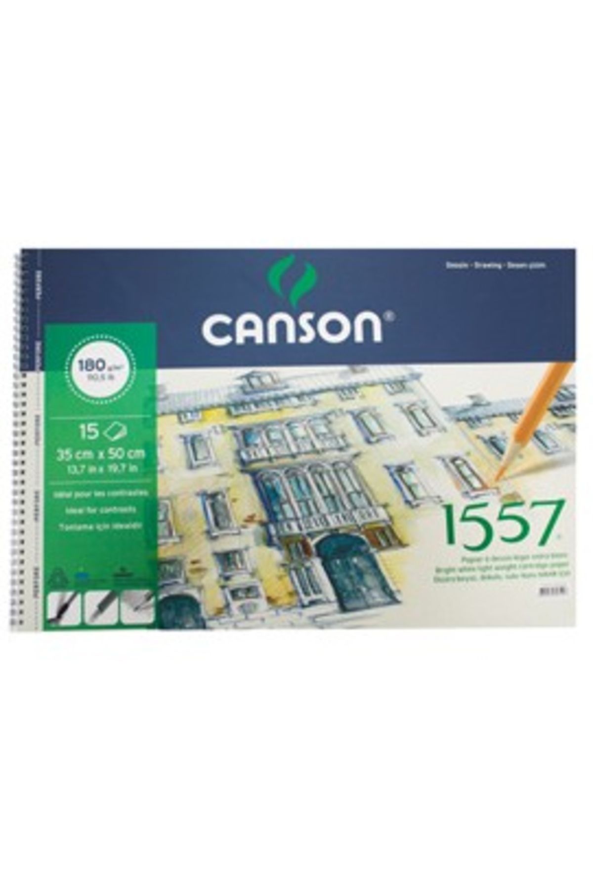 Canson 1557 Resim Ve Çizim Blok 180gr 35x50 15yp Resim Defteri