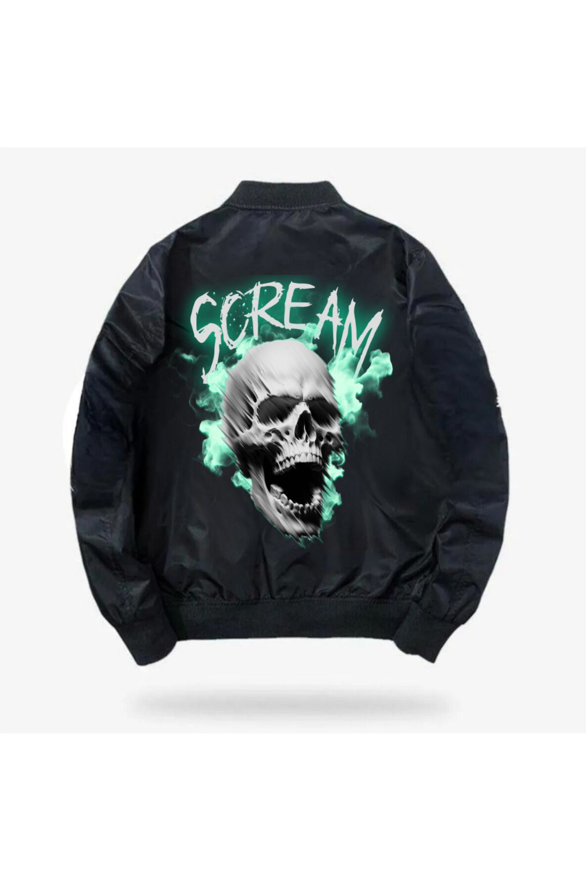 BAREM BUTİK Barem Butik  Scream Baskılı Unisex Bomber Ceket