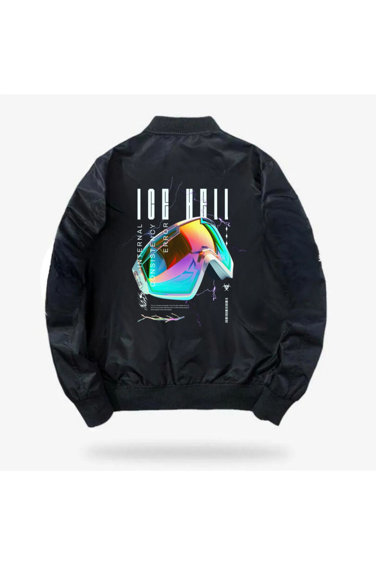 BAREM BUTİK Barem Butik  Ice Hell Baskılı Unisex Bomber Ceket