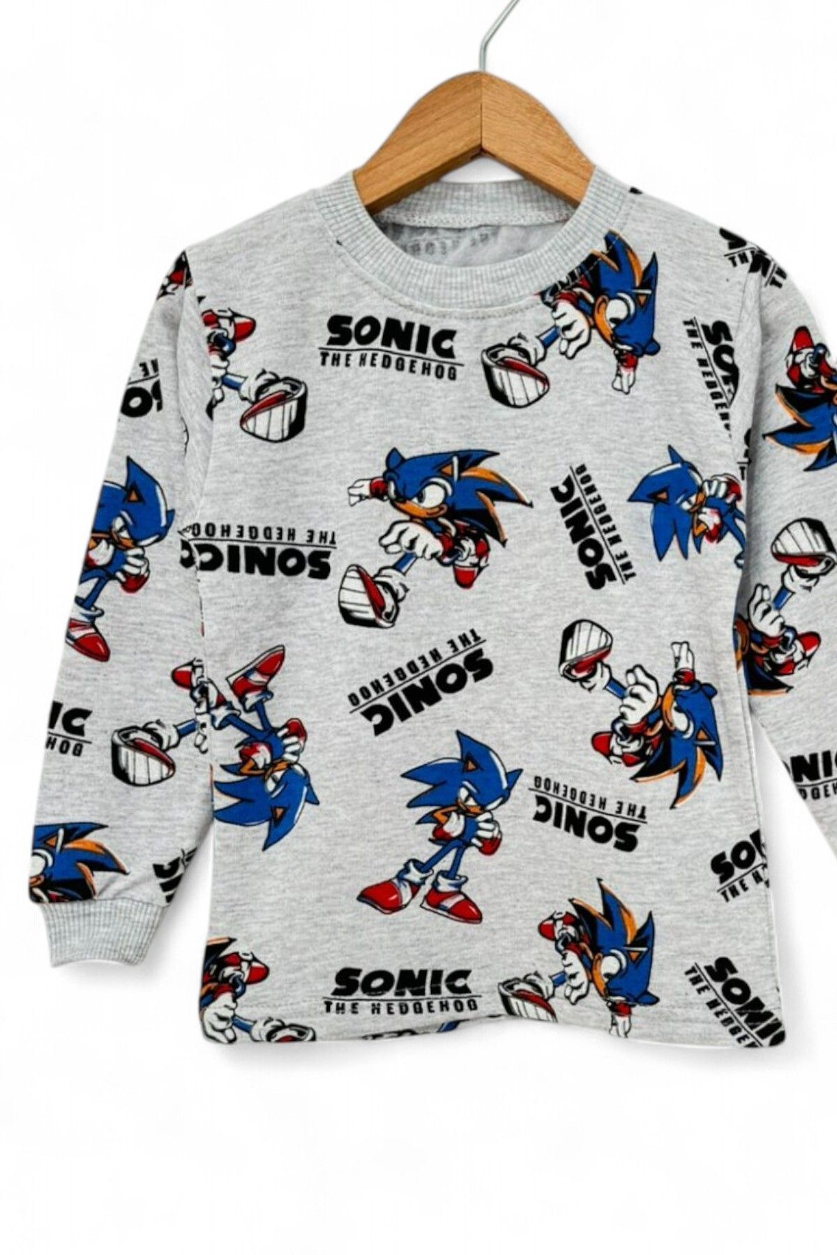 Ege Bebek-Boy's Sonic Printed Charded Medium Thickness Nightwear Set 1-8 Years 2