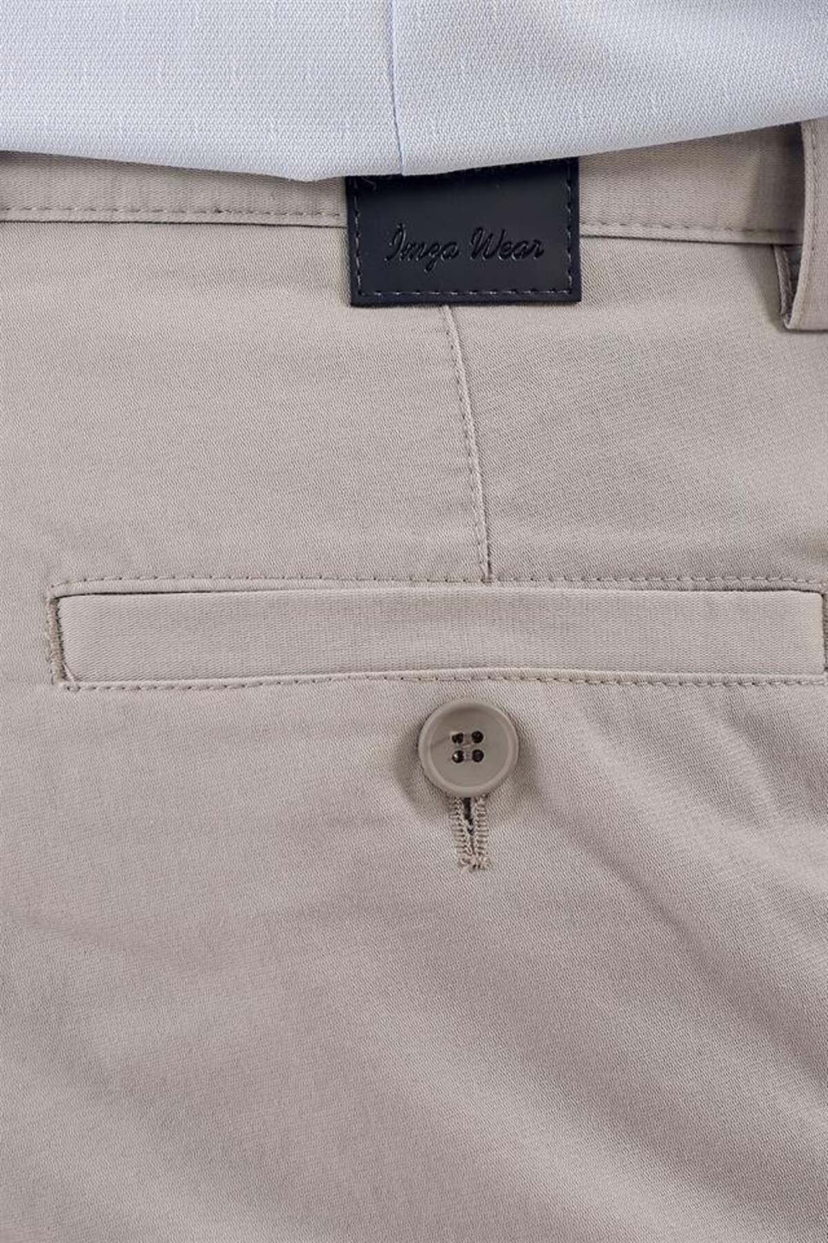 İmza-Blue Cotton Side Pocket Casual Comfort Fit Chino Trousers 1003230108 6