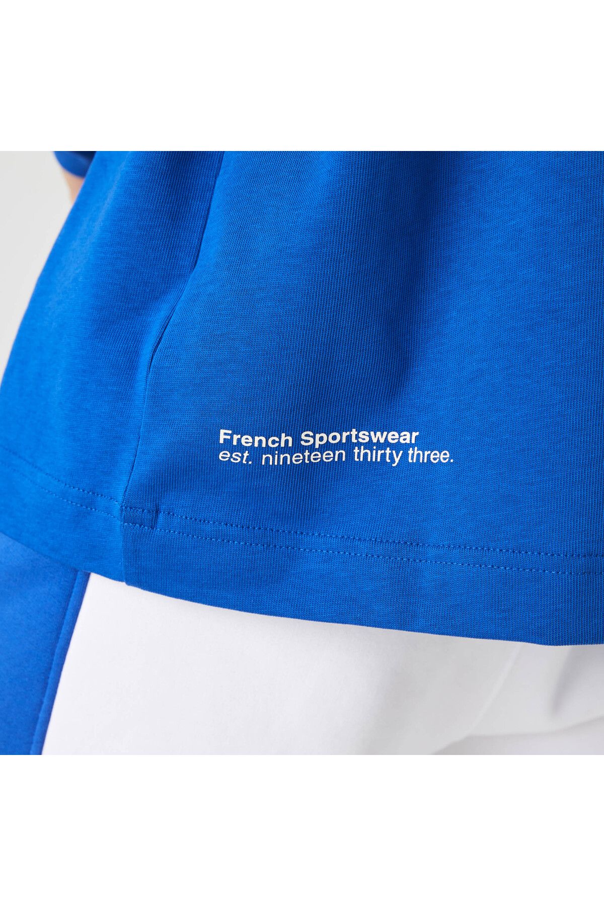 سویشرت آبی مردانه آستین بلند و طرح دار Lacoste