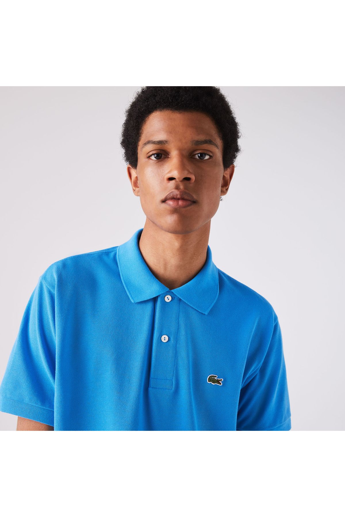 تی شرت یقه پولو آبی مردانه کلاسیک Fit L1212 چوگان Lacoste