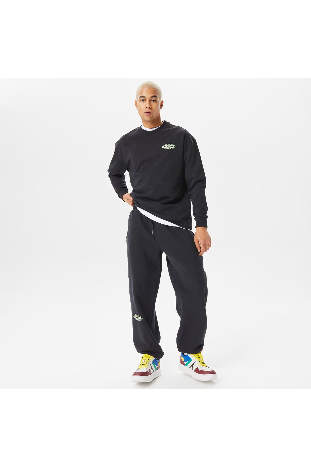 شلوار گرمکن مشکی مردانه House of Superstep X لباس شش Lacoste