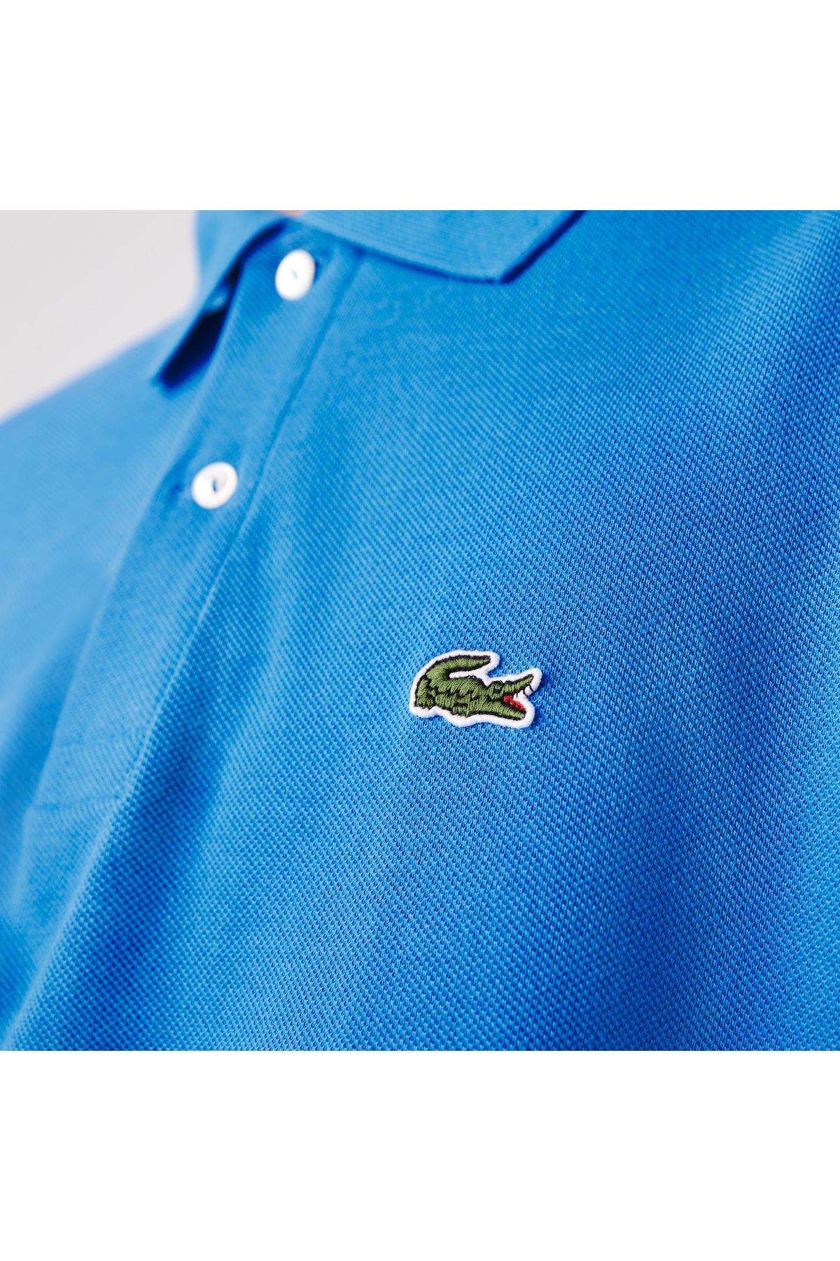 تی شرت یقه پولو آبی مردانه کلاسیک Fit L1212 چوگان Lacoste
