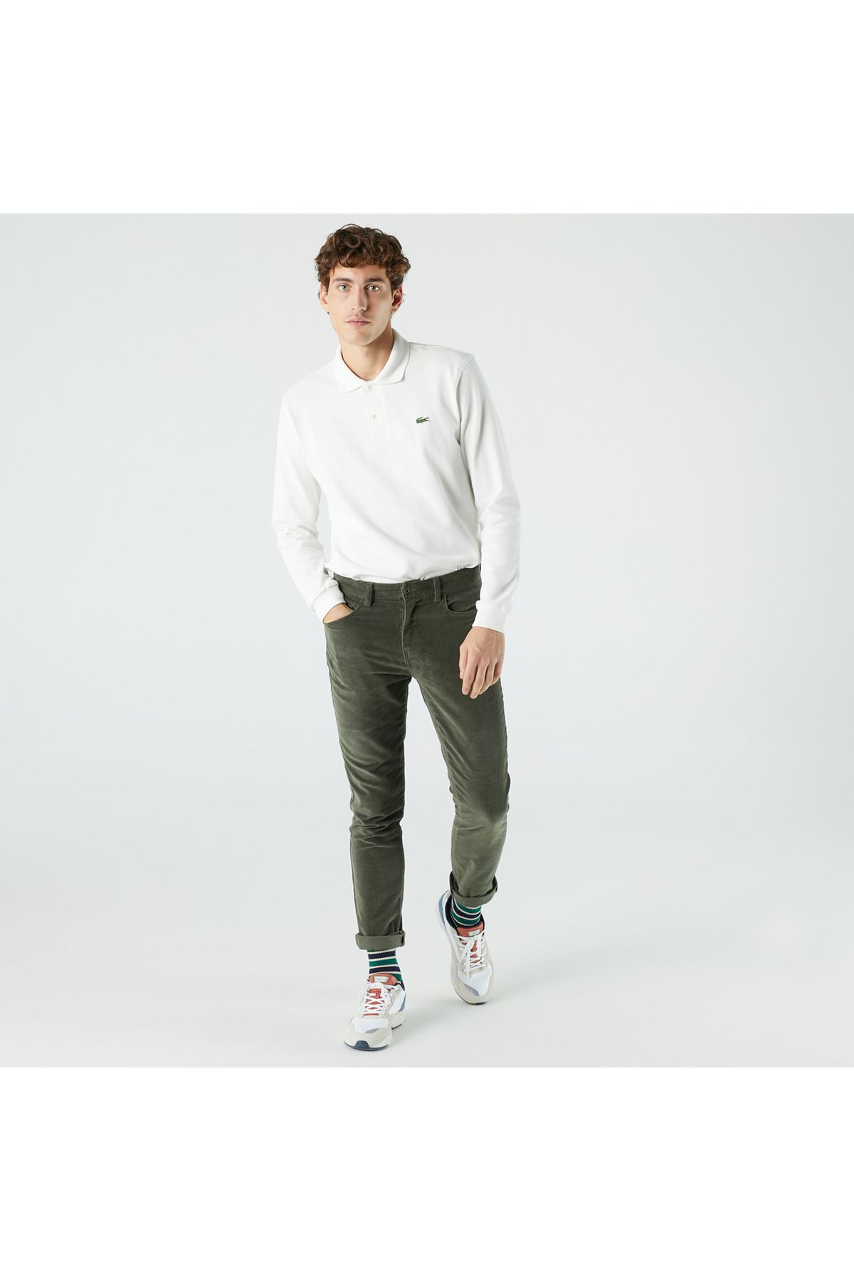 شلوار سبز مردانه باریک و اورجینال Lacoste