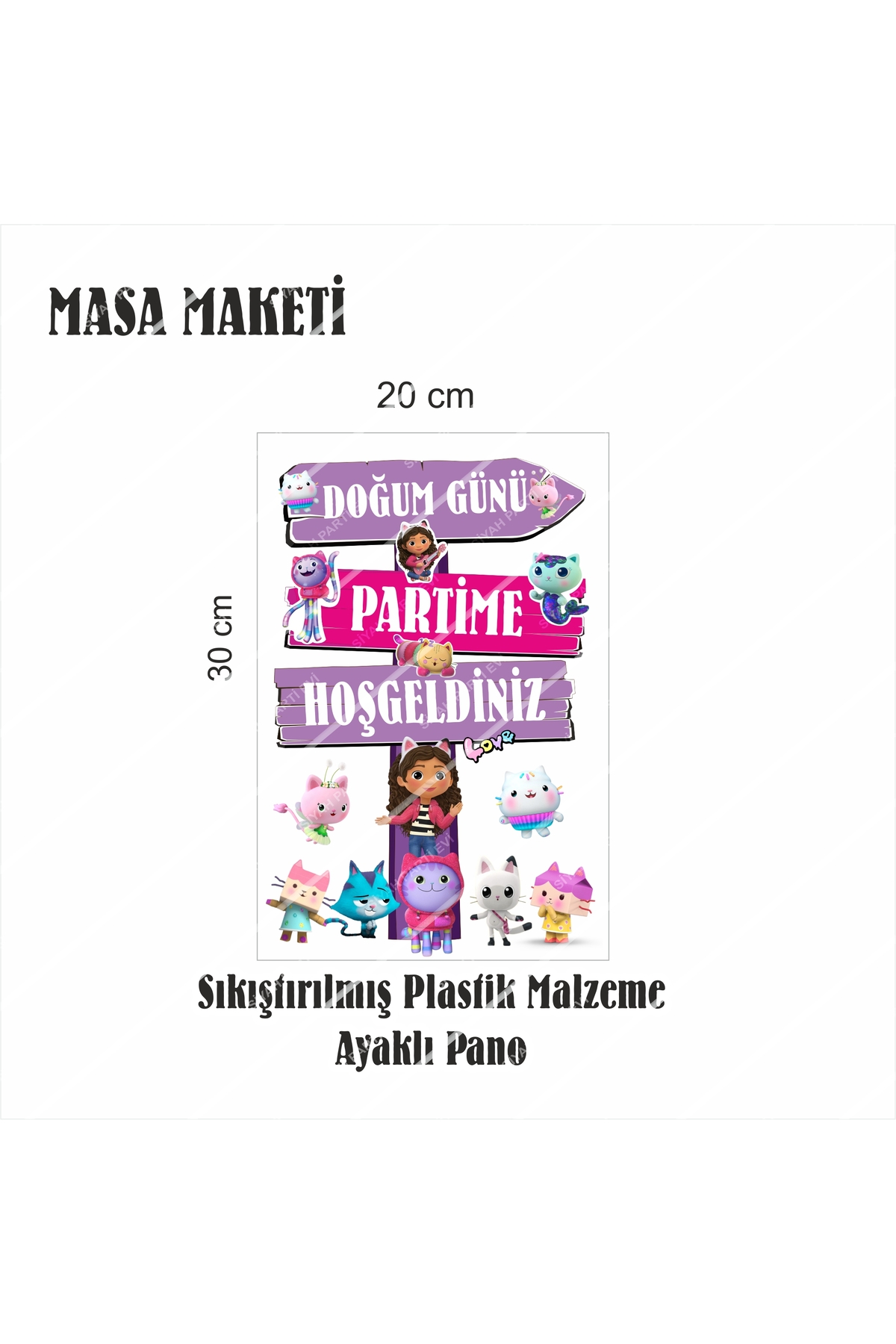 SİYAH PARTİ EVİ Doğum Günü Pasta Süsü Masa Maketi Seti Gabby Dallhouse / Gabby'in Hayal Evi fotoğrafı 2 (önizleme)