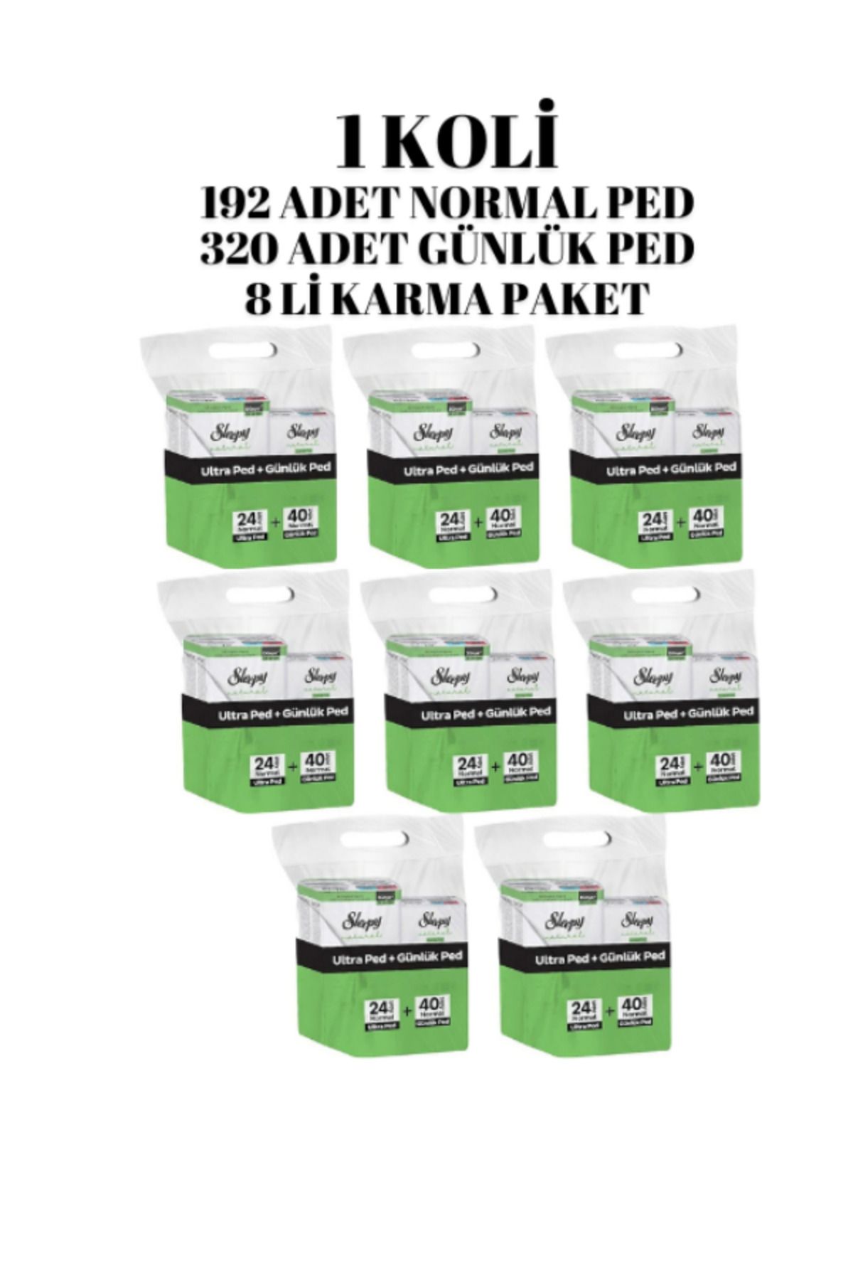 Sleepy 1 KOLİ - SLEEPY-Natural Mega Ped Normal 24 lü + Günlük Ped 40 lı x 8 PAKET