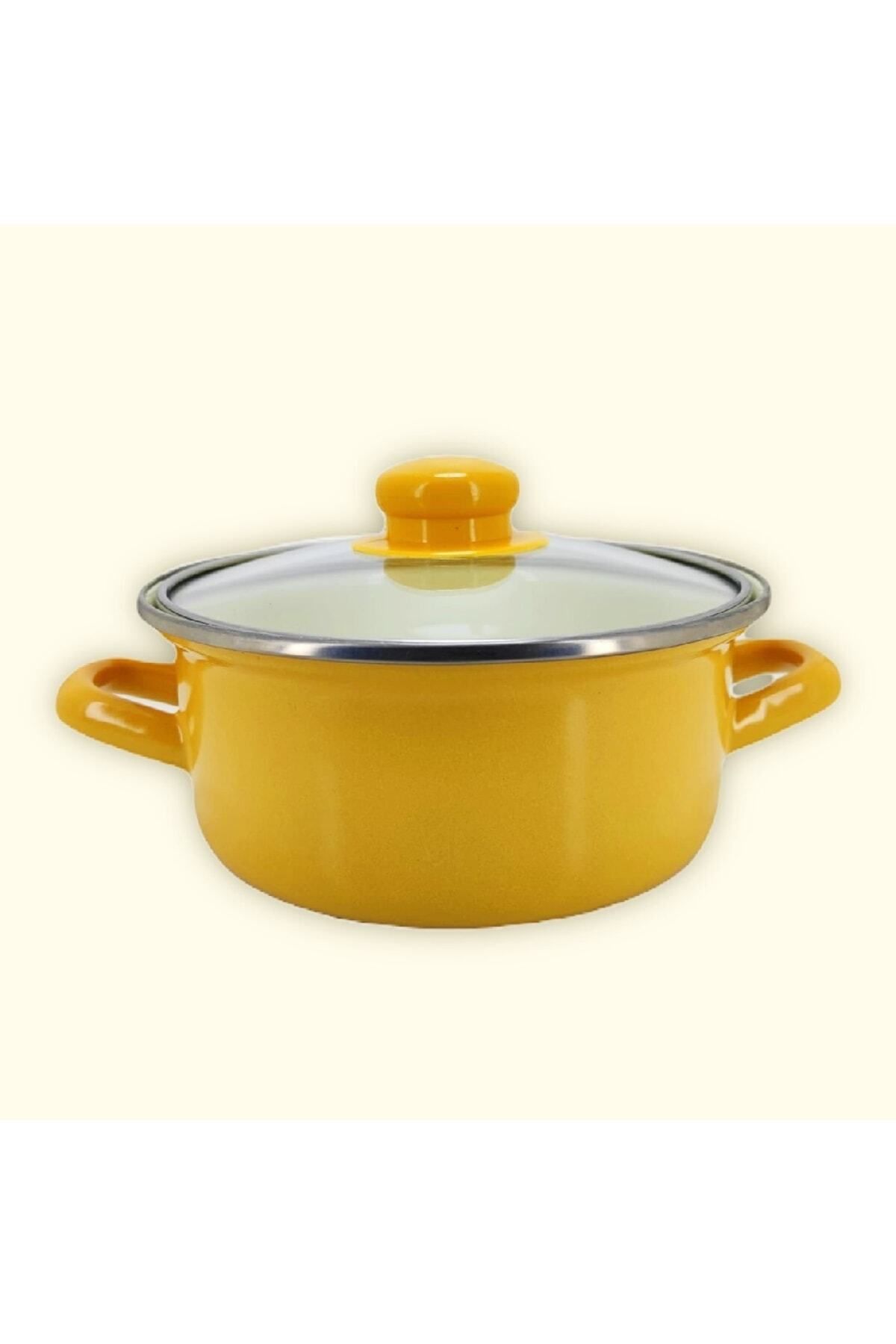 qussine-Enameled Mini Cookware Set - 6 Pieces Yellow Storage Container 6