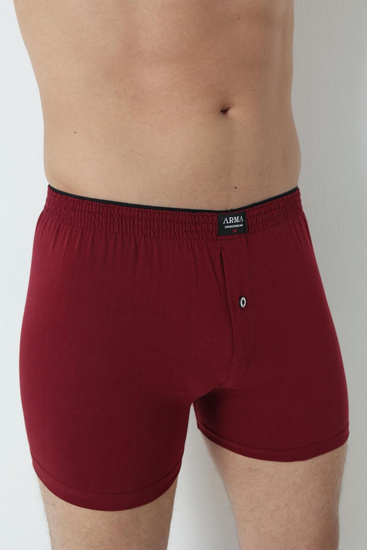 Arma Yıldız-Claret Red Men's Boxers - Pack of 3 100% Cotton Combed Cotton 7