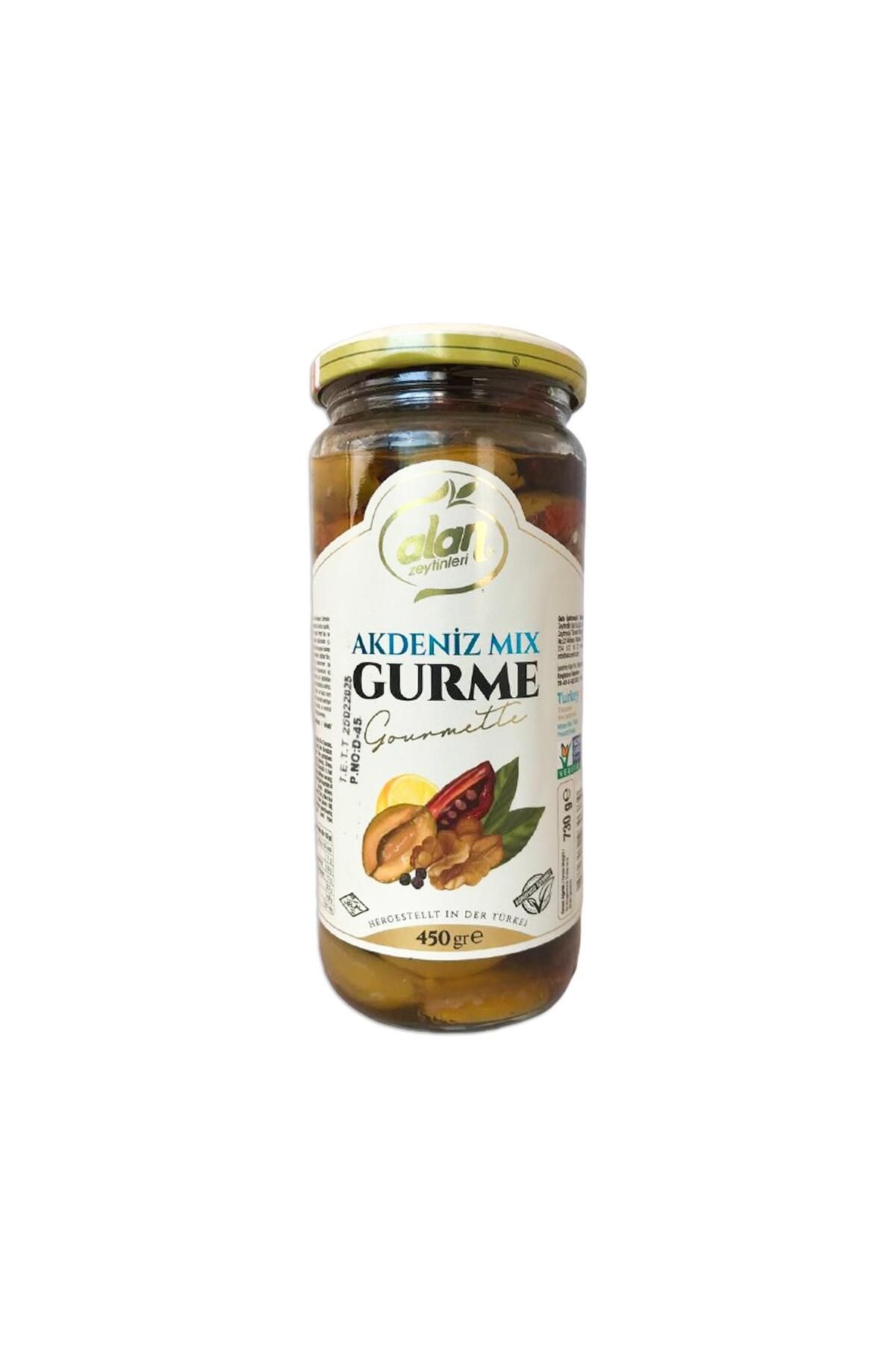 Alan Akdeniz Mix Gurme Yeşil Zeytin 450 G E