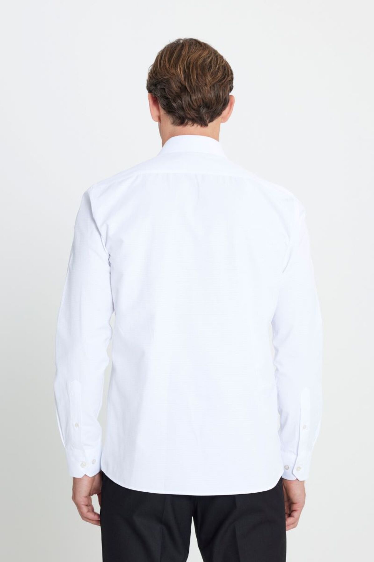 ALTINYILDIZ CLASSICS-Cămașă albă Dobby cu guler clasic, slim fit 6