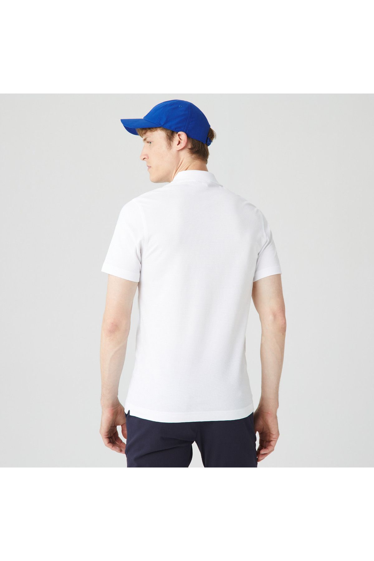تی شرت یقه پولو سفید مردانه چوگان مناسب ورزشی Lacoste
