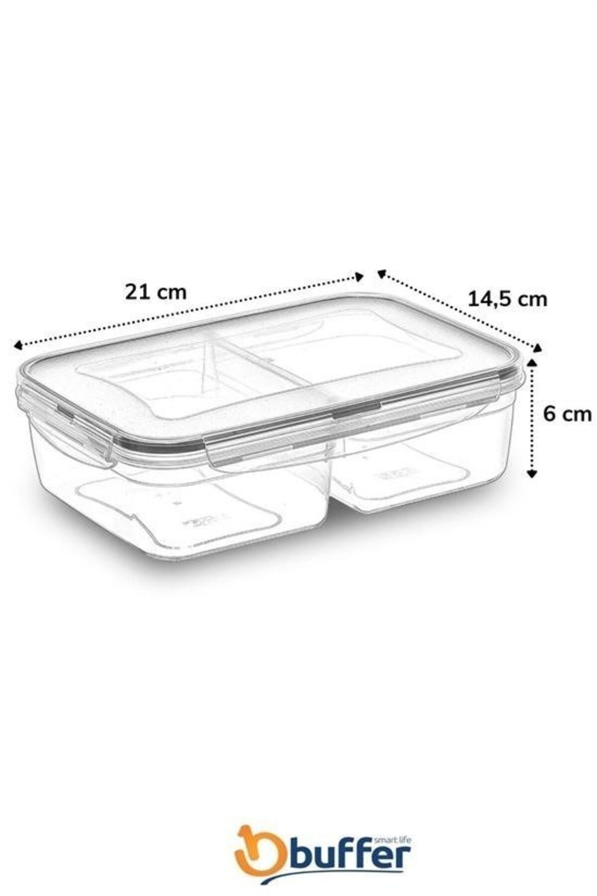 SAVA HOME COLLECTİON-Sava Home ®   2 Compartment 1 Liter Food Storage Container with Leak Proof Seal and Locking Lid -Lc505 8