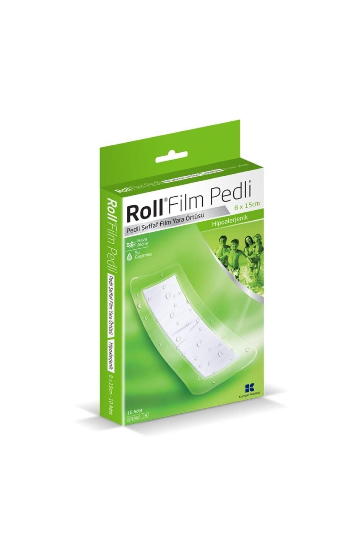 Roll Film Pedli Şeffaf Film Yara Örtüsü Hipoalerjenik 8 X 15 Cm 10 Lu Kutu