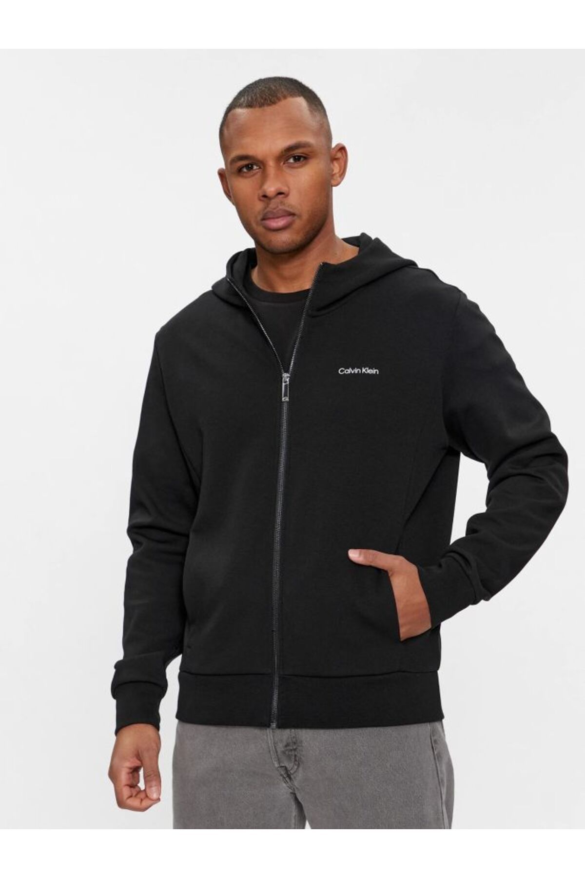 سویشرت مشکی مردانه آرم پیراهن دقیق اورجینال Calvin Klein