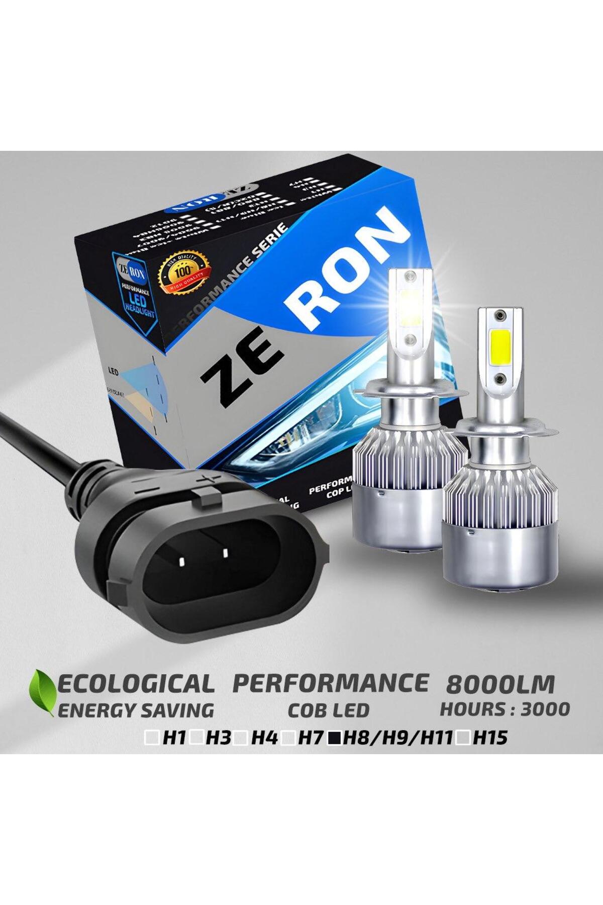 ZERON Xenon H8-H9-H11 Led Araba Far Ampül Xenon Led Şimşek Etkili