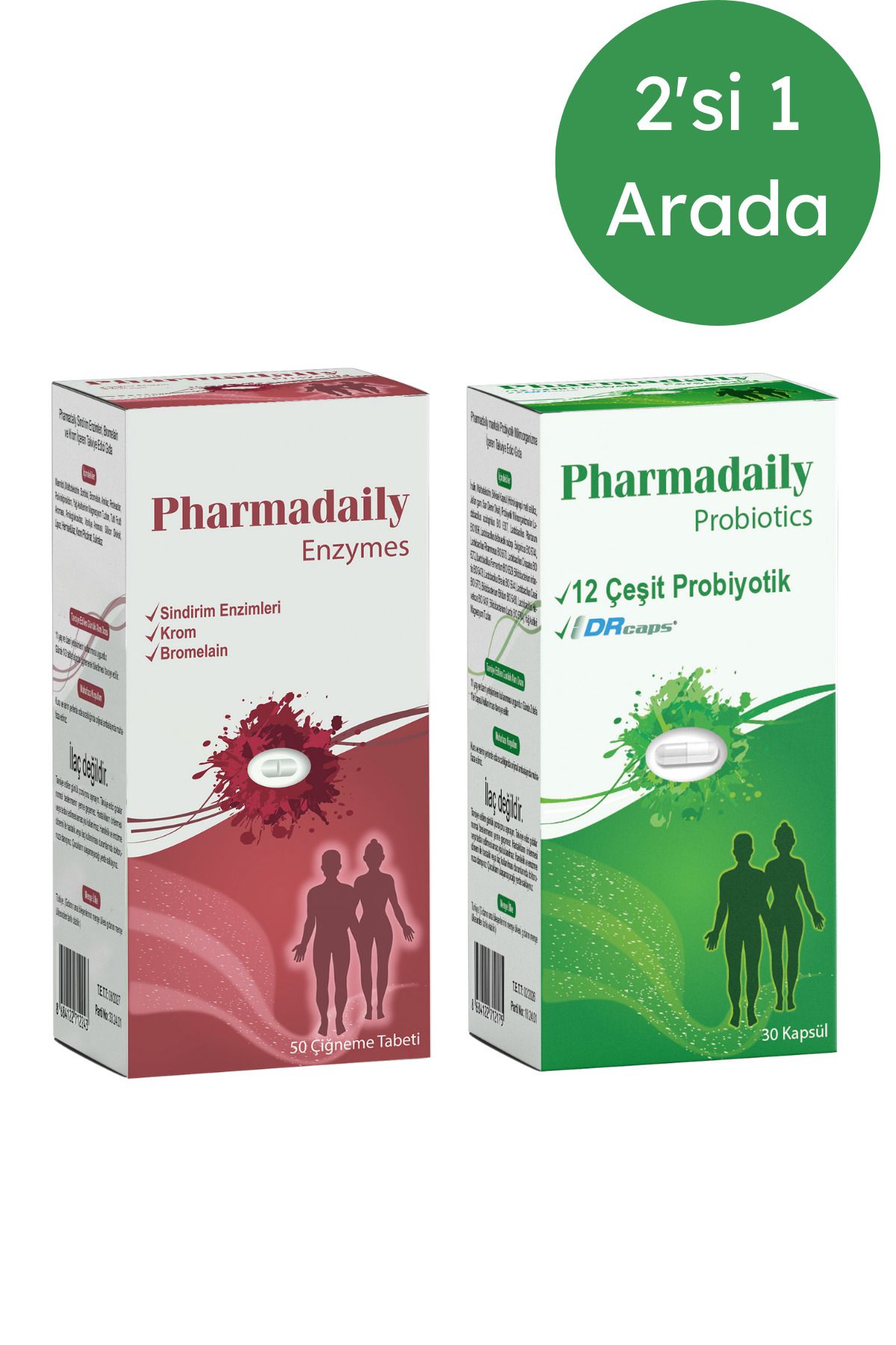 Pharmadaily 2'si 1 Arada Paket: Pharmadaily Probiotics + Pharmadaily Enzymes