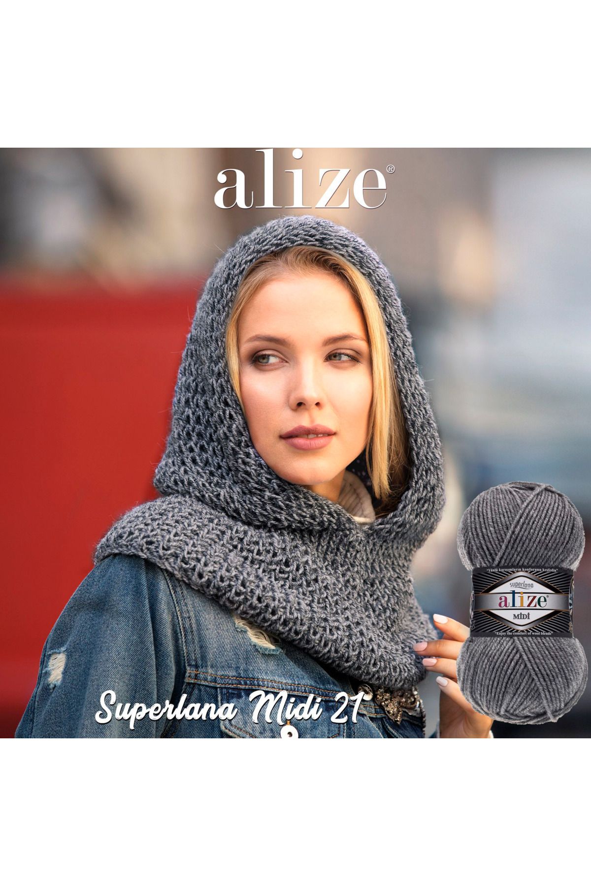 Alize-5 Pieces Midi Alize - Superlana Medium Thick Wool Yarn 100Gr 170Mt.62 2