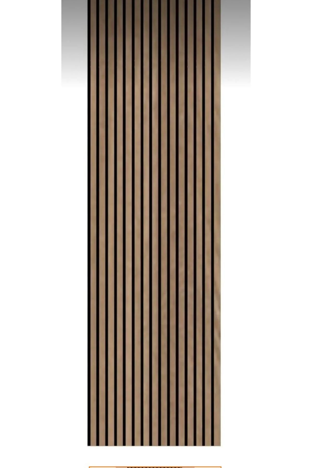 100x275 Cm Teak Plus Akustik Duvar Paneli / Mdf /4 Mm Keçe/ 9mm Çıta