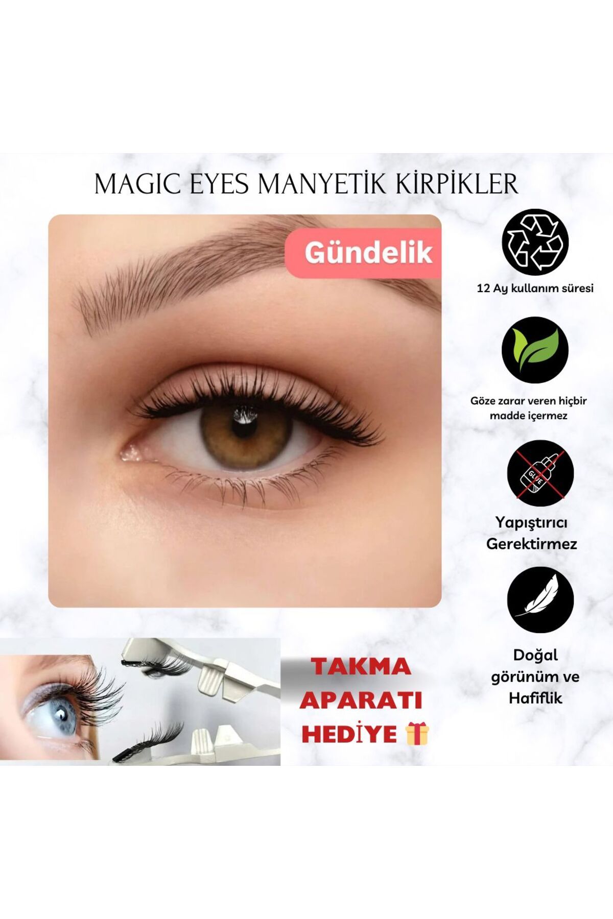 Magic Eyes Sihirli Kirpikler Takma Kirpik (GÜNDELİK MODEL)