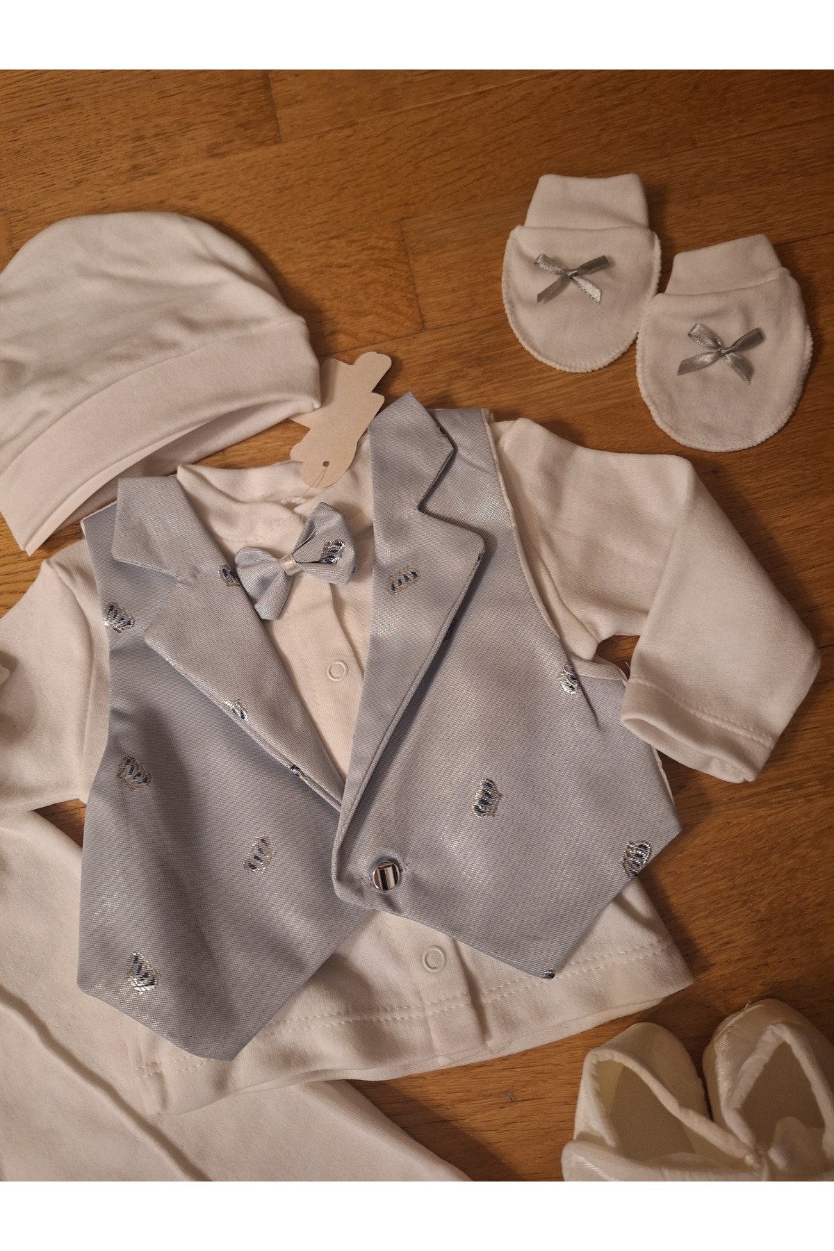 biyan collection Erkek Bebek Yelekli Özel Gün Mevlüt Sünnet Takımı Hastane Çıkışı Mevlütlük Bayramlık Doğum Hediyesi fotoğrafı 2 (önizleme)