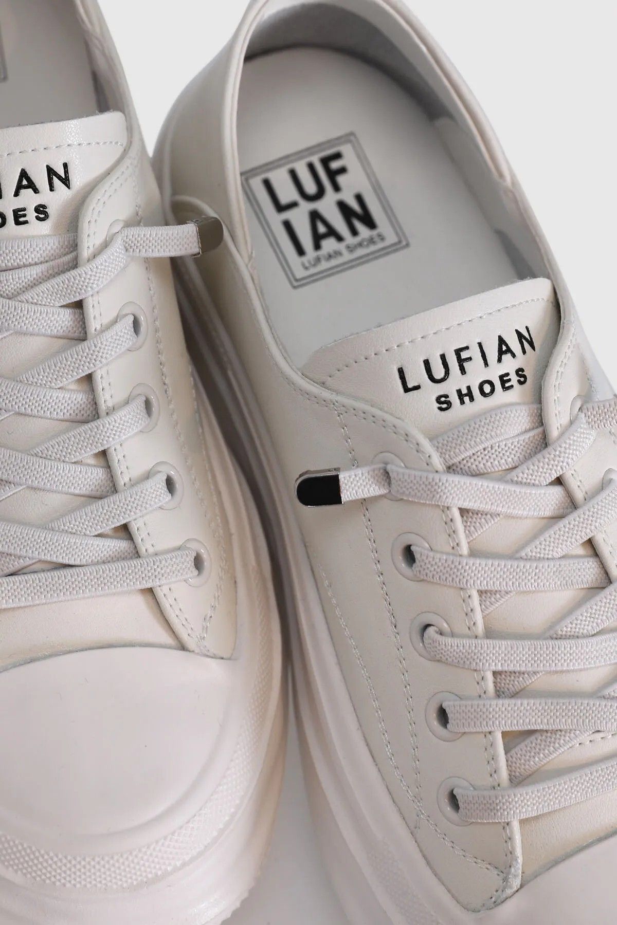 Lufian-121230014 Annabel Women's Genuine Leather Sneaker Casual Shoes White 3