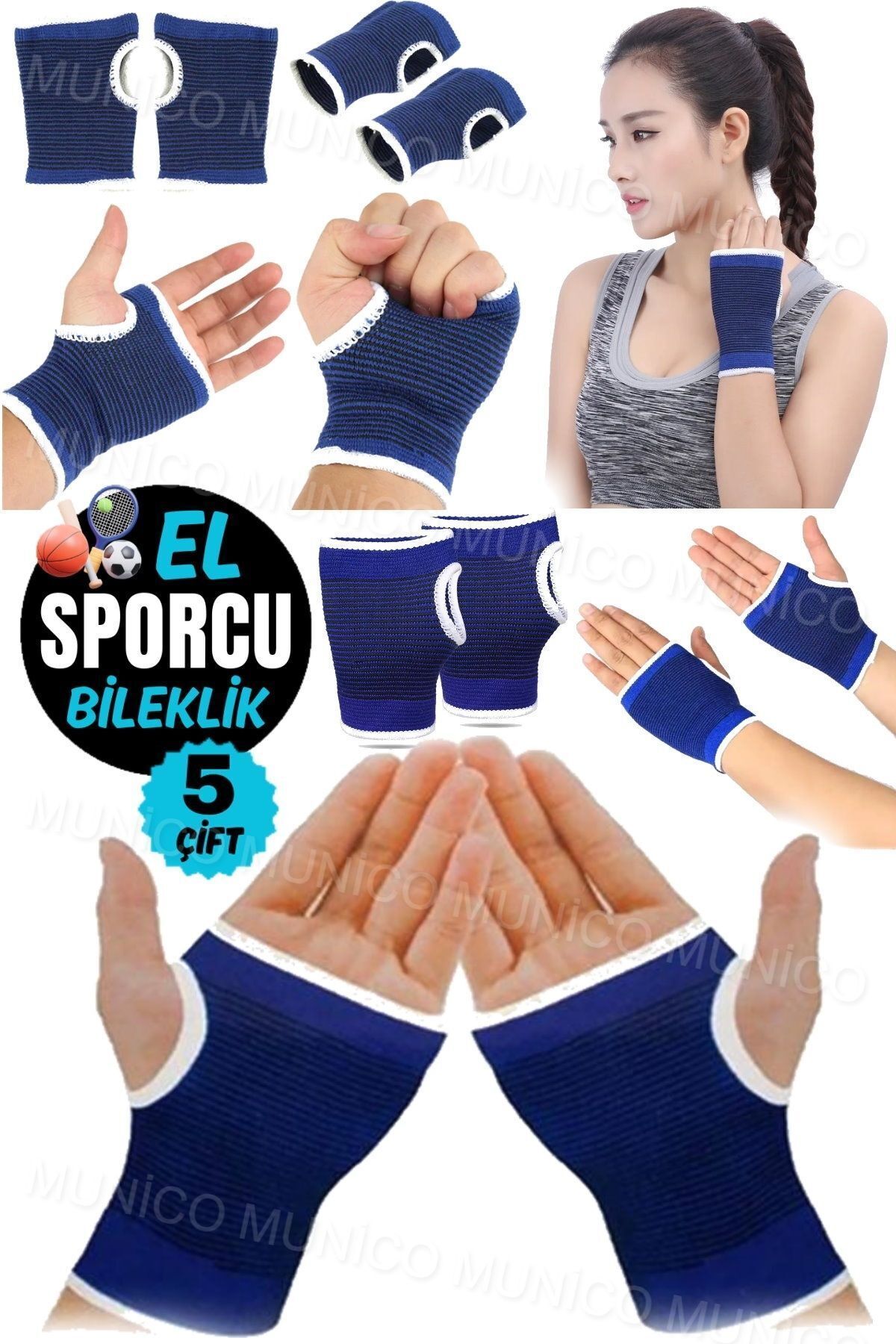AboutThePerfect Kaymaz ve şok emici spor bilek desteği, aktif koruma, önleyici, çiftli set