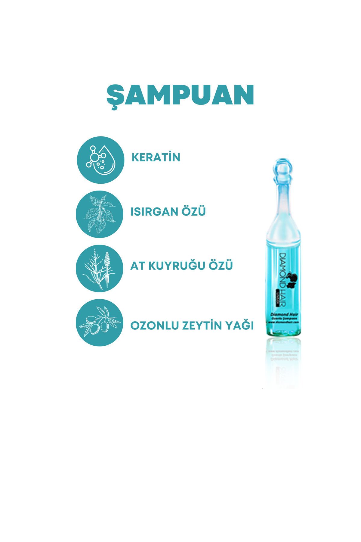 DIAMOND HAIR Onarıcı Saç Bakım Yağı Ve Hızlı Saç Uzatma Etkili Şampuan Işlem Görmüş Saçlara Dökülme Karşıtı Serum-6