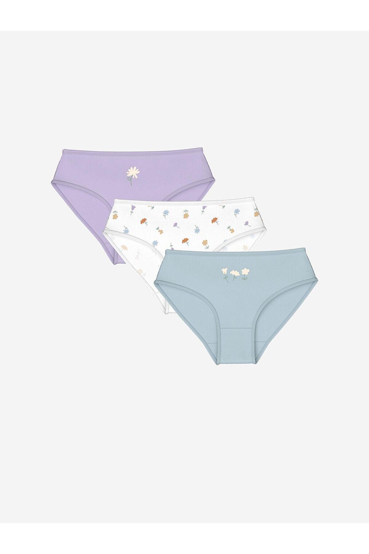 LC Waikiki-Slip pentru fete cu imprimeu LCW Kids 3buc 1
