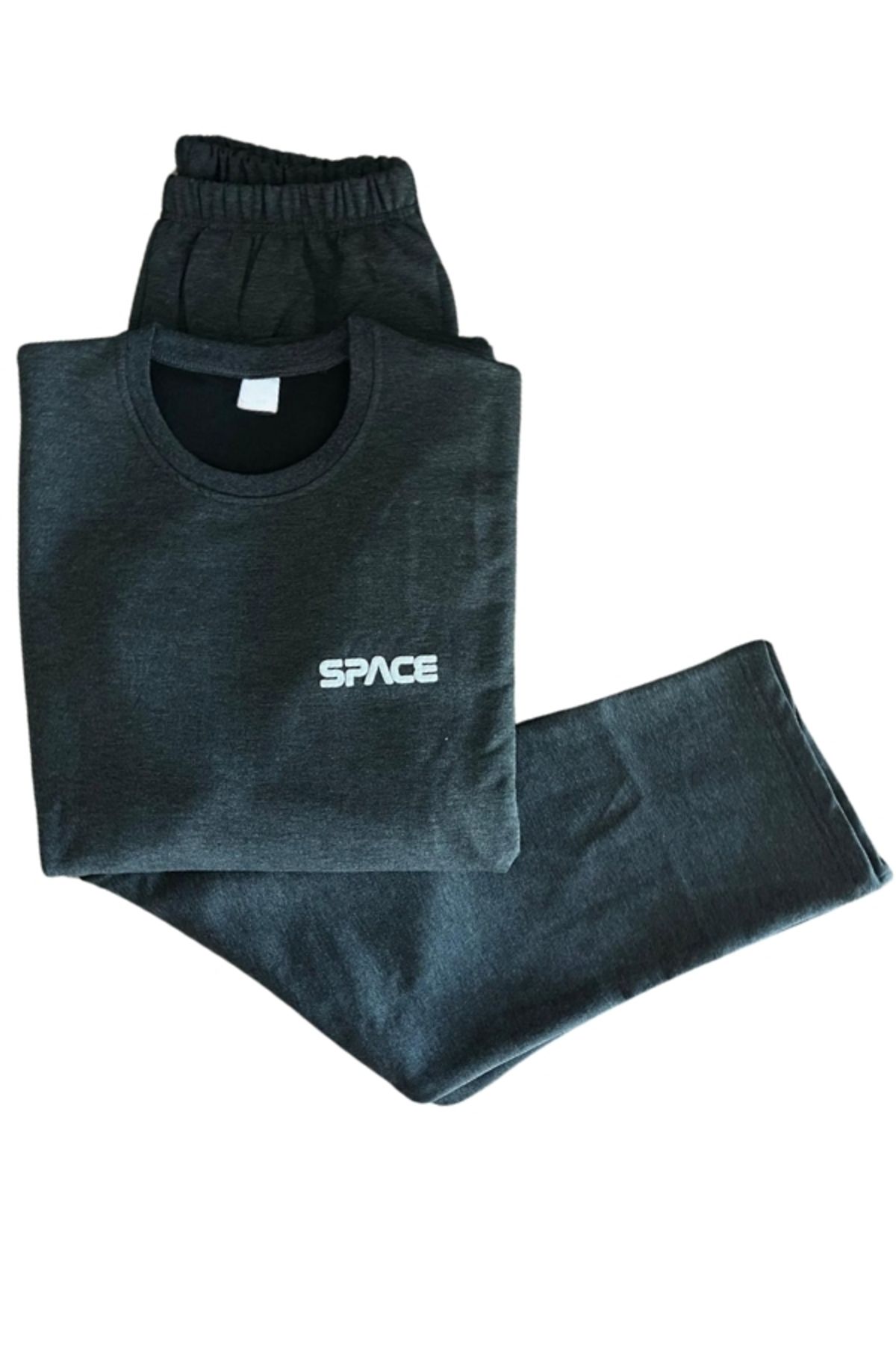 bie's-Σετ πιτζάμες φόρμας Anthracite Lycra Cotton - Μακρυμάνικο, Τσέπη, Τριχωτό - Στενή εφαρμογή 4